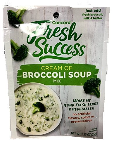 Concord Foods Cream of Broccoli Soup Mix - 1.25oz Packets (3 Pack of 6) | Quick & Easy Homemade Soup | Perfect for Lunch, Dinner & Meal Prep
