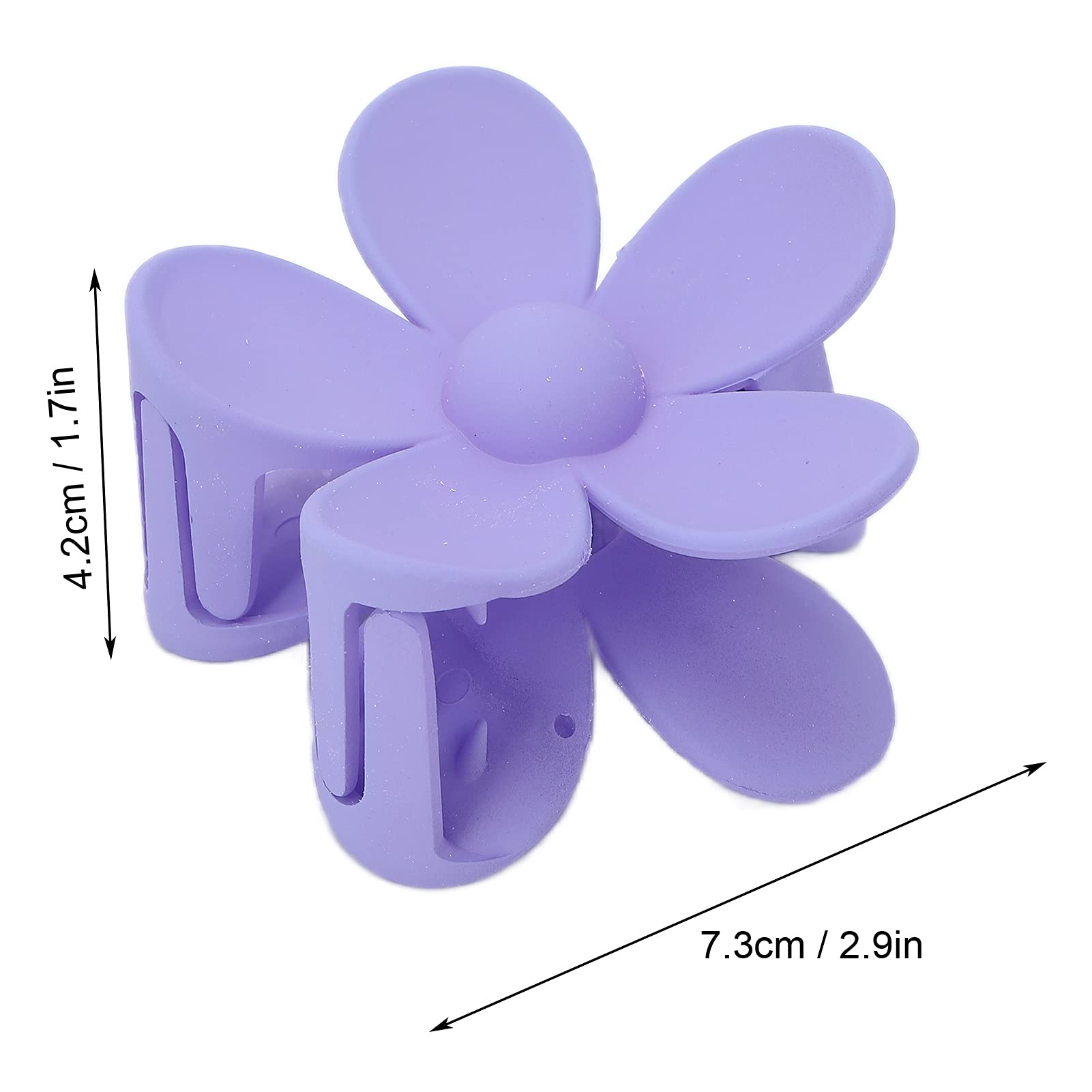 Exquisite Flower Shape Hair Claw Clips for Women & Girls - Plastic Jaw Clip with Double Lock Teeth, Light Purple Hair Accessories | Perfect for Parties, Weddings & Everyday Styling