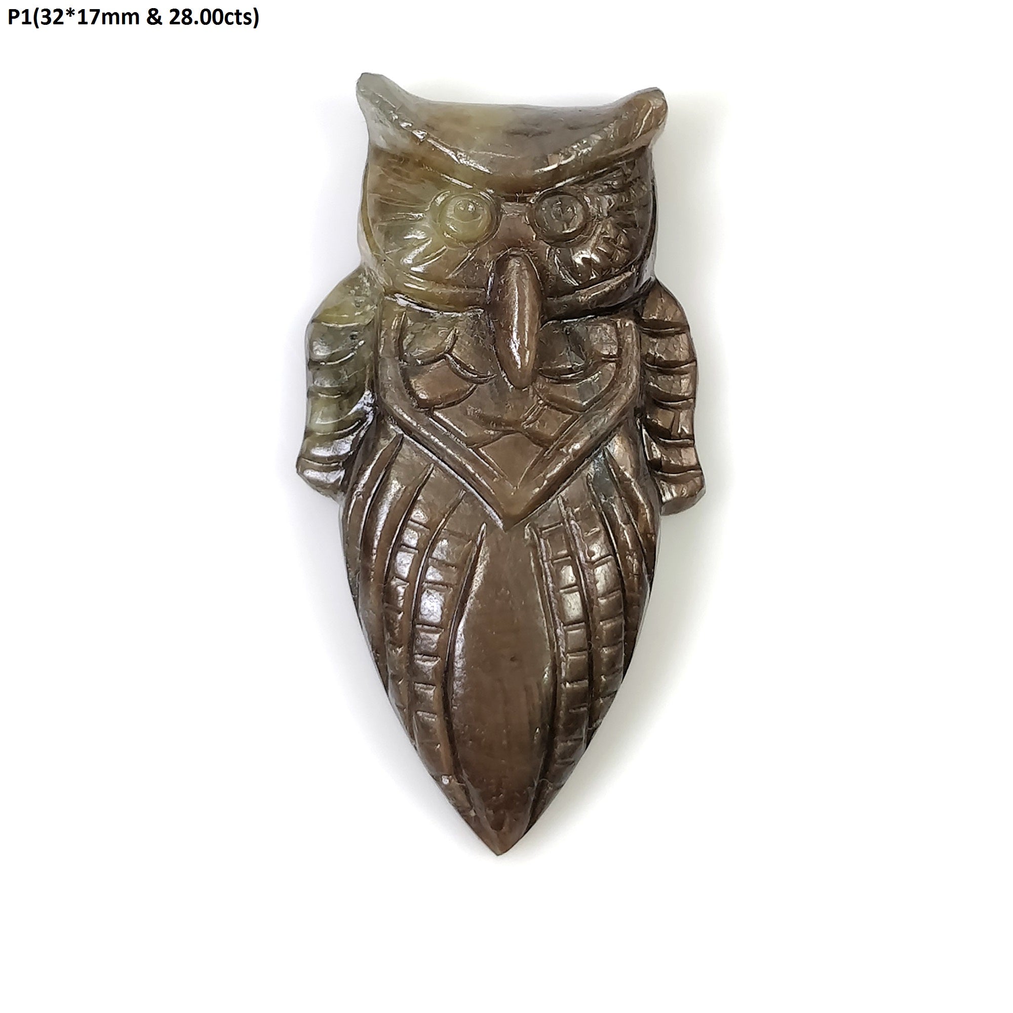 Natural Untreated Golden Brown Chocolate Sapphire Gemstone Carving - Hand Carved Owl Pendant for Jewelry Making & Collectors | Unique Gift for Birthdays, Anniversaries & Spiritual Healing