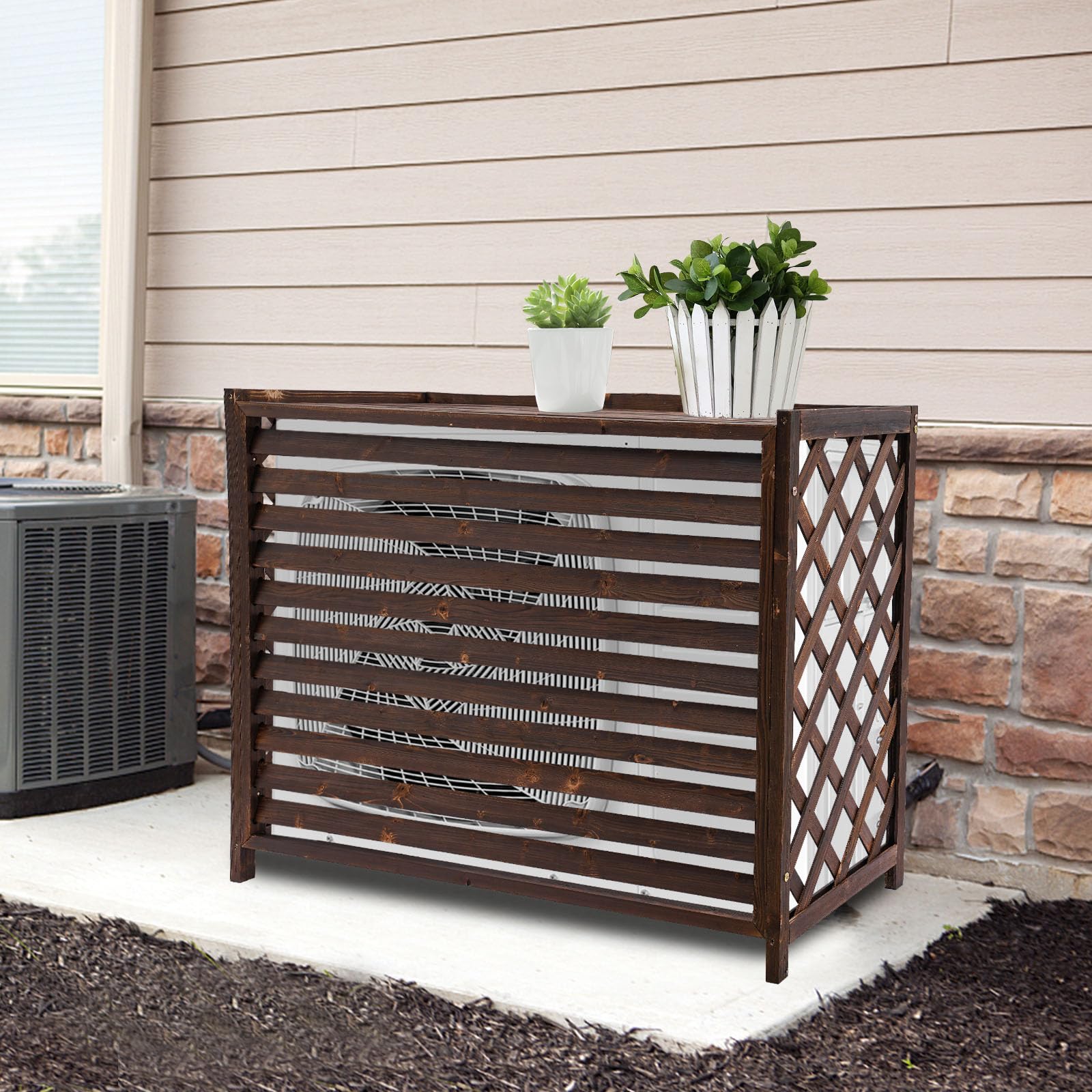 AC Fence Privacy Screen - Durable Outdoor Air Conditioner Cover to Hide & Protect AC Unit - Perfect for Garden, Yard, Pool, Balcony & Patio Privacy