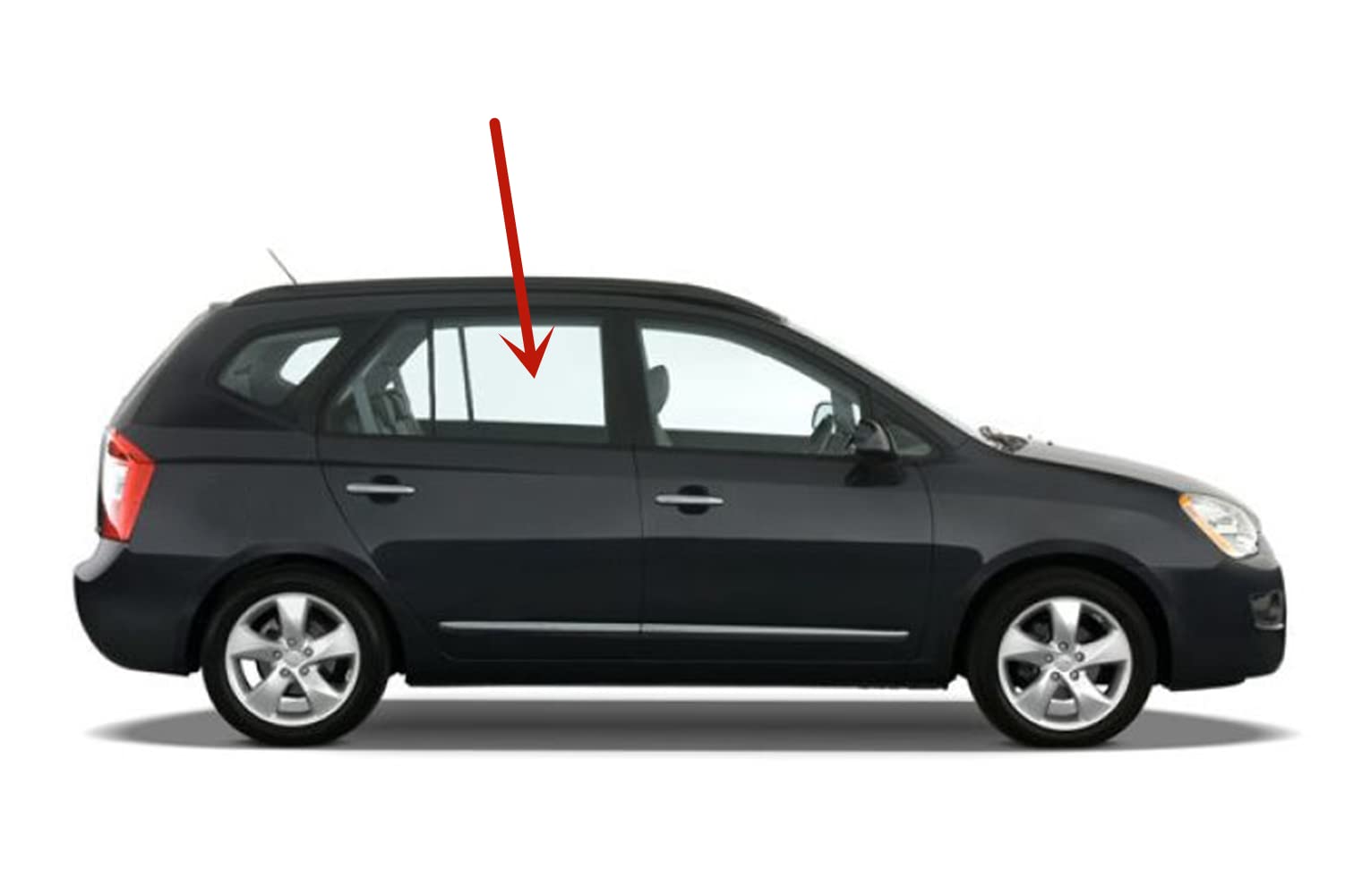 Kia Rondo 2007-2011 Passenger Side Rear Door Window Glass Replacement - OEM Fit & Easy Installation for Sedan & Hatchback Models