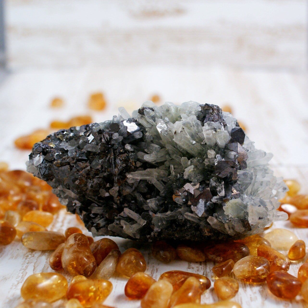 Natural Bulgarian Galena and Quartz with Pyrite - Healing Crystals for Meditation, Energy Work & Home Decor