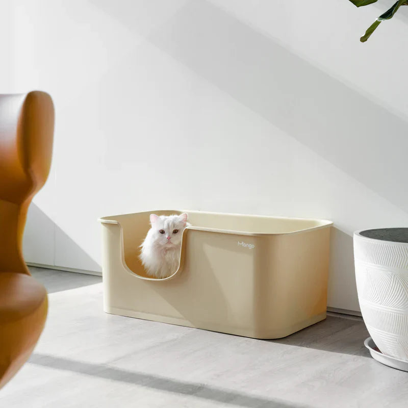 Premium Mango Open Litter Box for Large Cats - Extra Spacious Design for Comfortable Use | Ideal for Maine Coons, Ragdolls & Big Breeds | Perfect for Home, Apartment & Multi-Cat Households