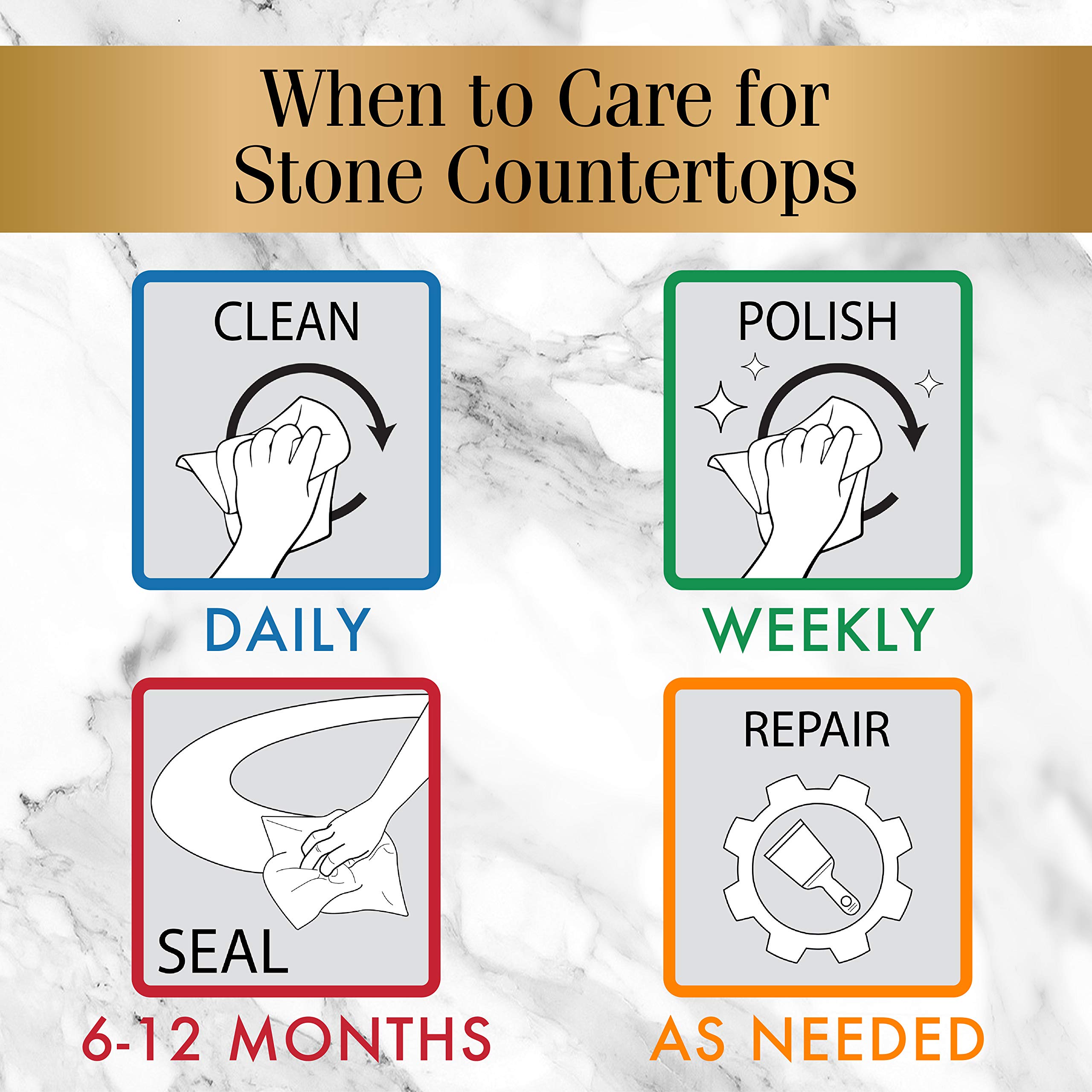 Stone Care International Granite Stone Sealer, Cleaner & Polish - Protects Granite, Marble, Soapstone, Quartz, Quartzite, Slate, Limestone, Corian, Laminate & Tile Countertops | Ideal for Kitchen, Bathroom & Outdoor Stone Surfaces