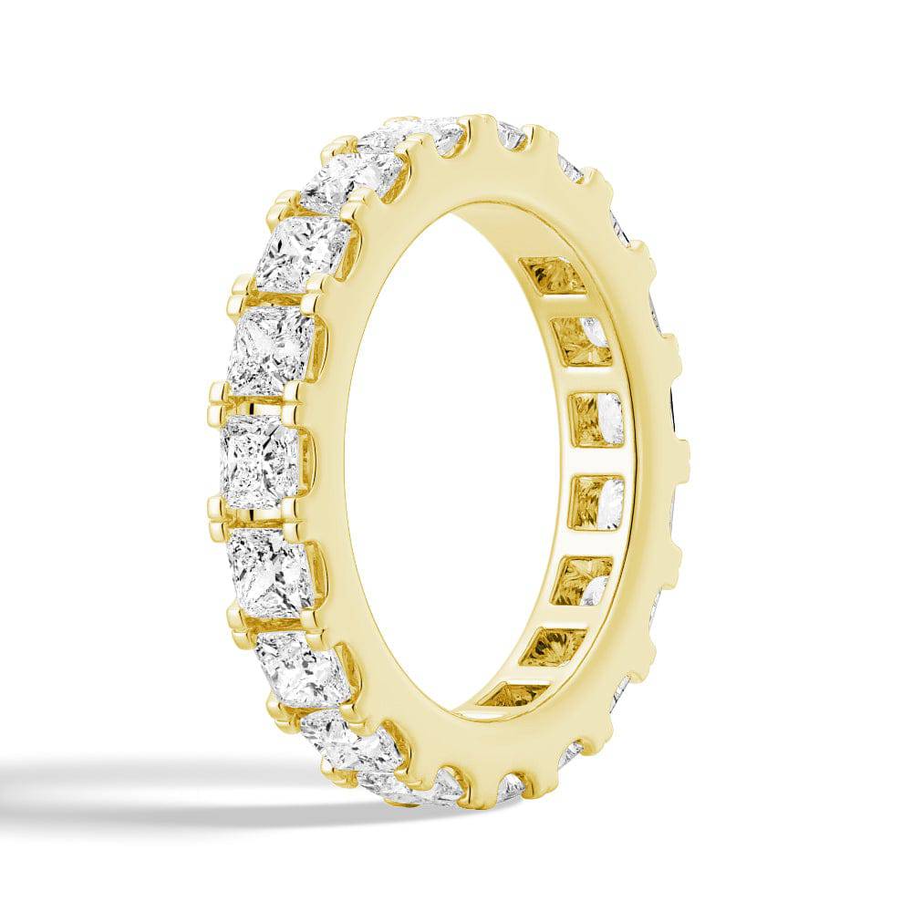 5ctw Princess Cut Moissanite Eternity Band Ring for Women - Wedding, Engagement, Anniversary Jewelry Gift - Sparkling Cubic Zirconia Alternative for Special Occasions