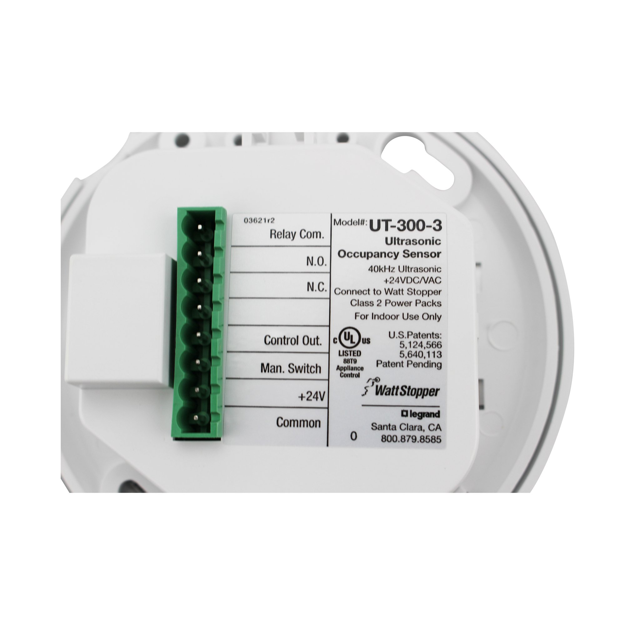 Wattstopper UT-300-3 Ultrasonic Ceiling Occupancy Sensor - 2000 Sq Ft Coverage, 24VDC - Ideal for Office Buildings, Warehouses & Smart Home Automation
