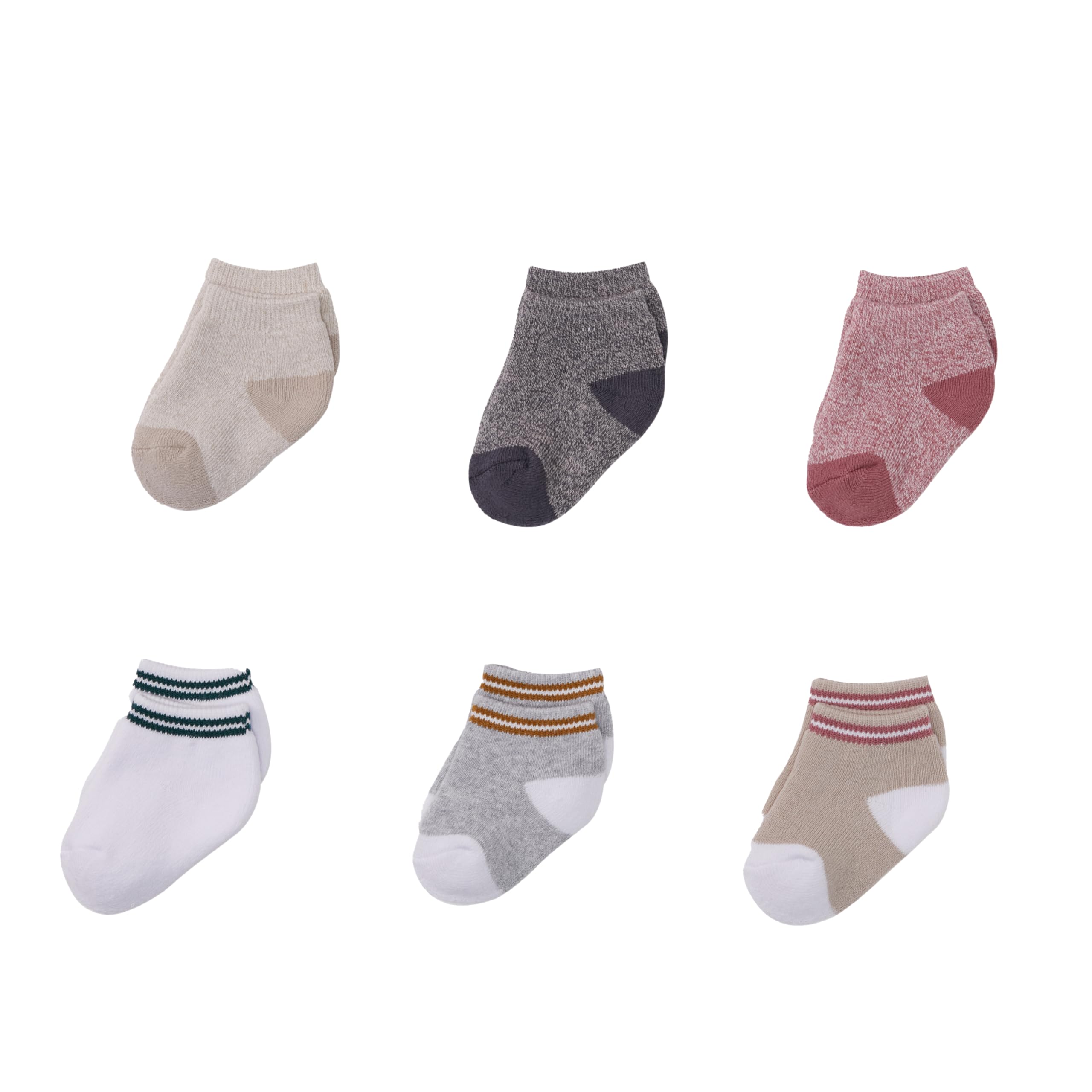 Goldbug Allyson Felix Terry Cotton Baby Ankle Socks - 6-Pack Soft Unisex Infant Socks for Newborns, Toddlers - Perfect for Everyday Wear, Playtime & Gift Giving