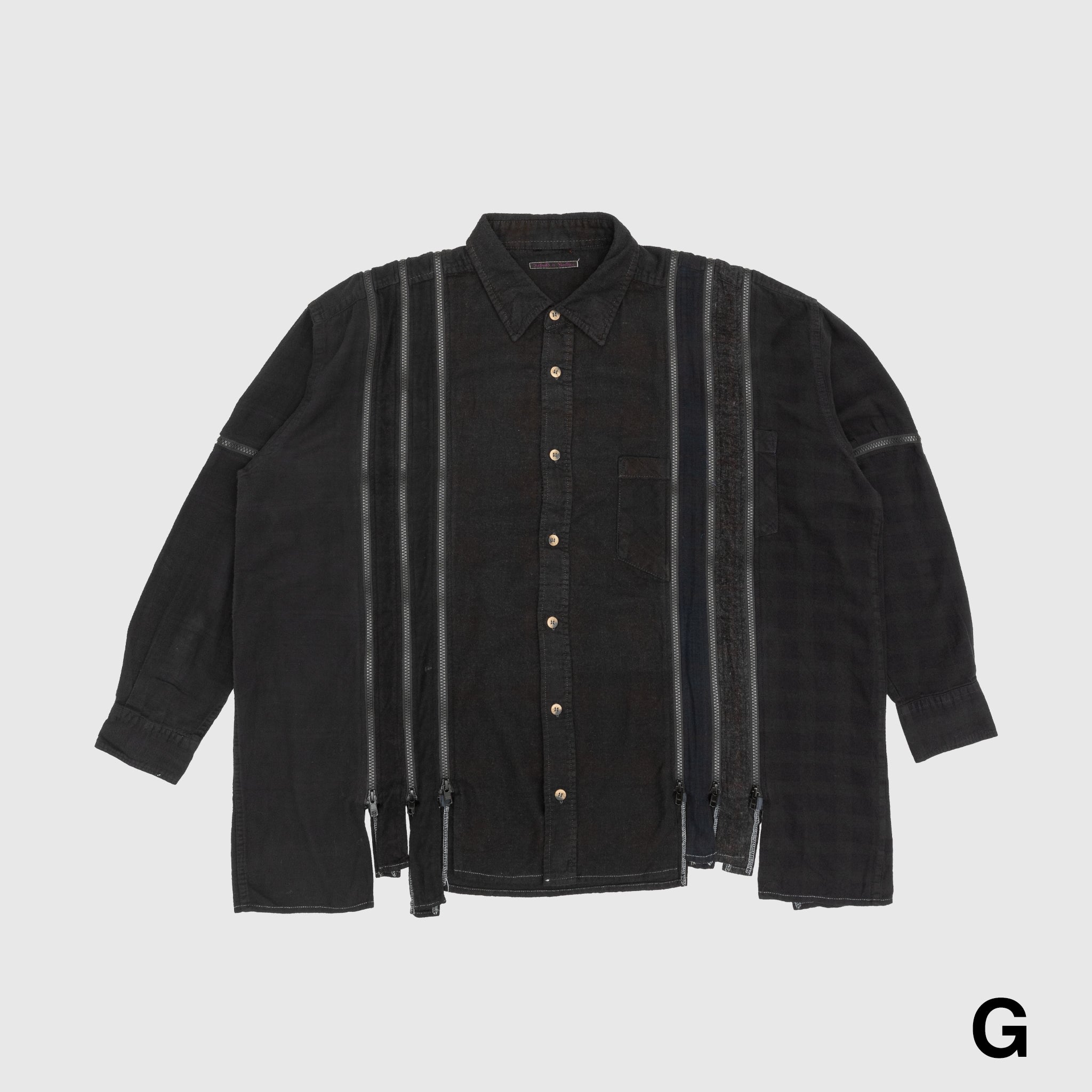 REBUILD by NEEDLES 7 Cuts Zipped Wide Shirt - Oversized Streetwear Shirt for Men | Perfect for Urban Fashion & Layered Outfits