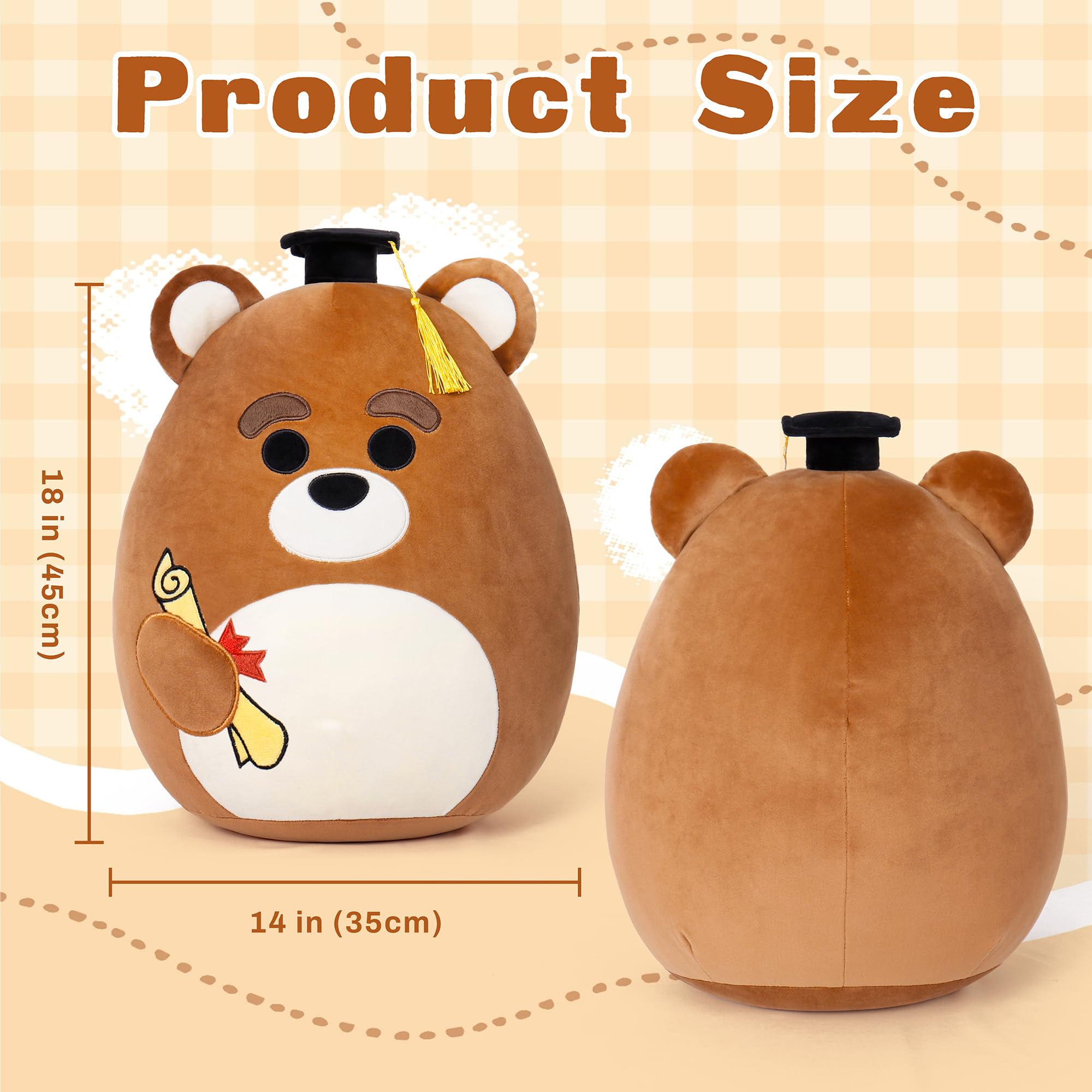 2025 Graduation Bear Plush Toy with Mini Cap - Cute Stuffed Animal Gift for Middle, High & Elementary School Students | Perfect Graduation Party Favors & Decorations
