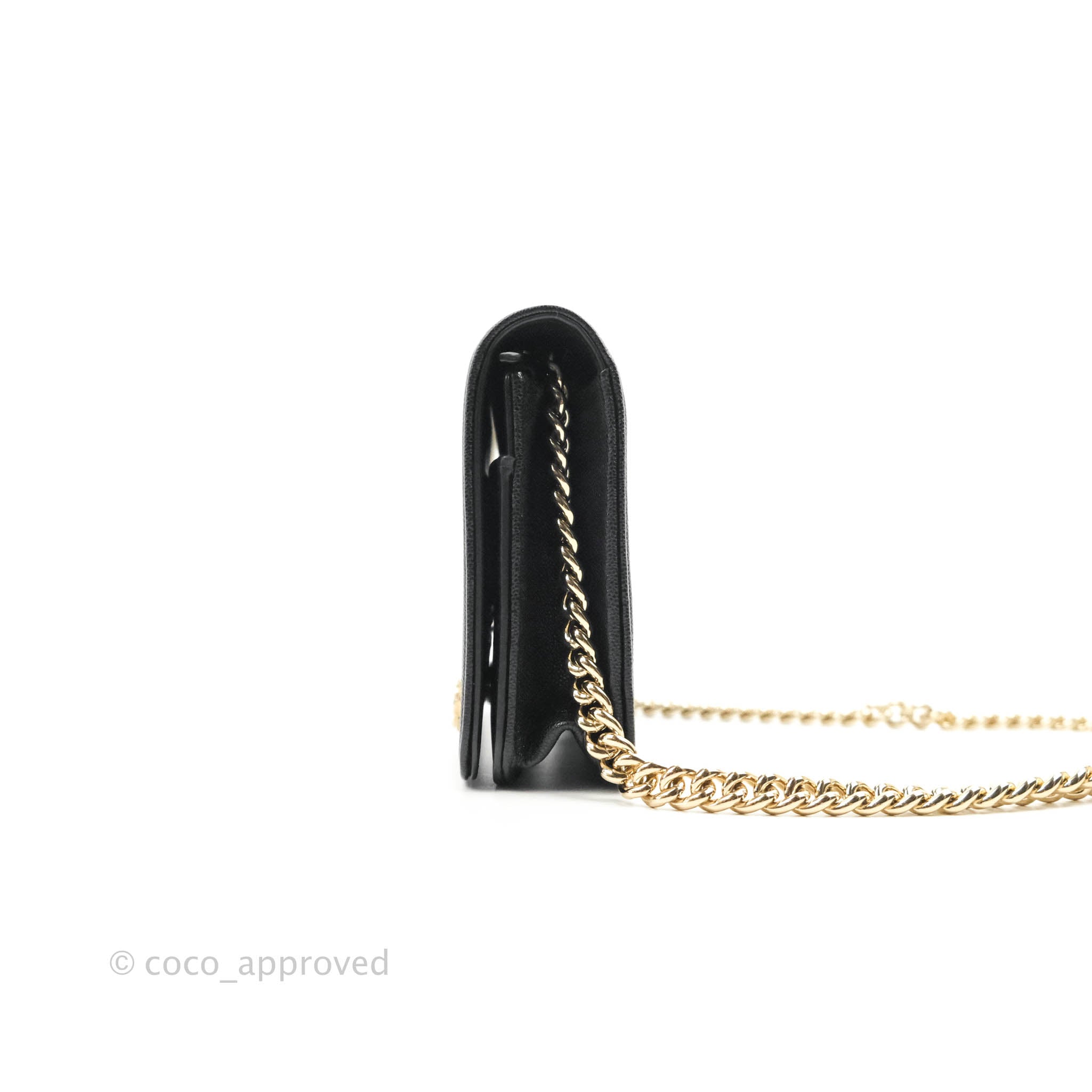 Chanel Chevron Boy Wallet On Chain Black Caviar Gold Hardware - Luxury Crossbody Bag for Women, Perfect for Evening Out & Special Occasions