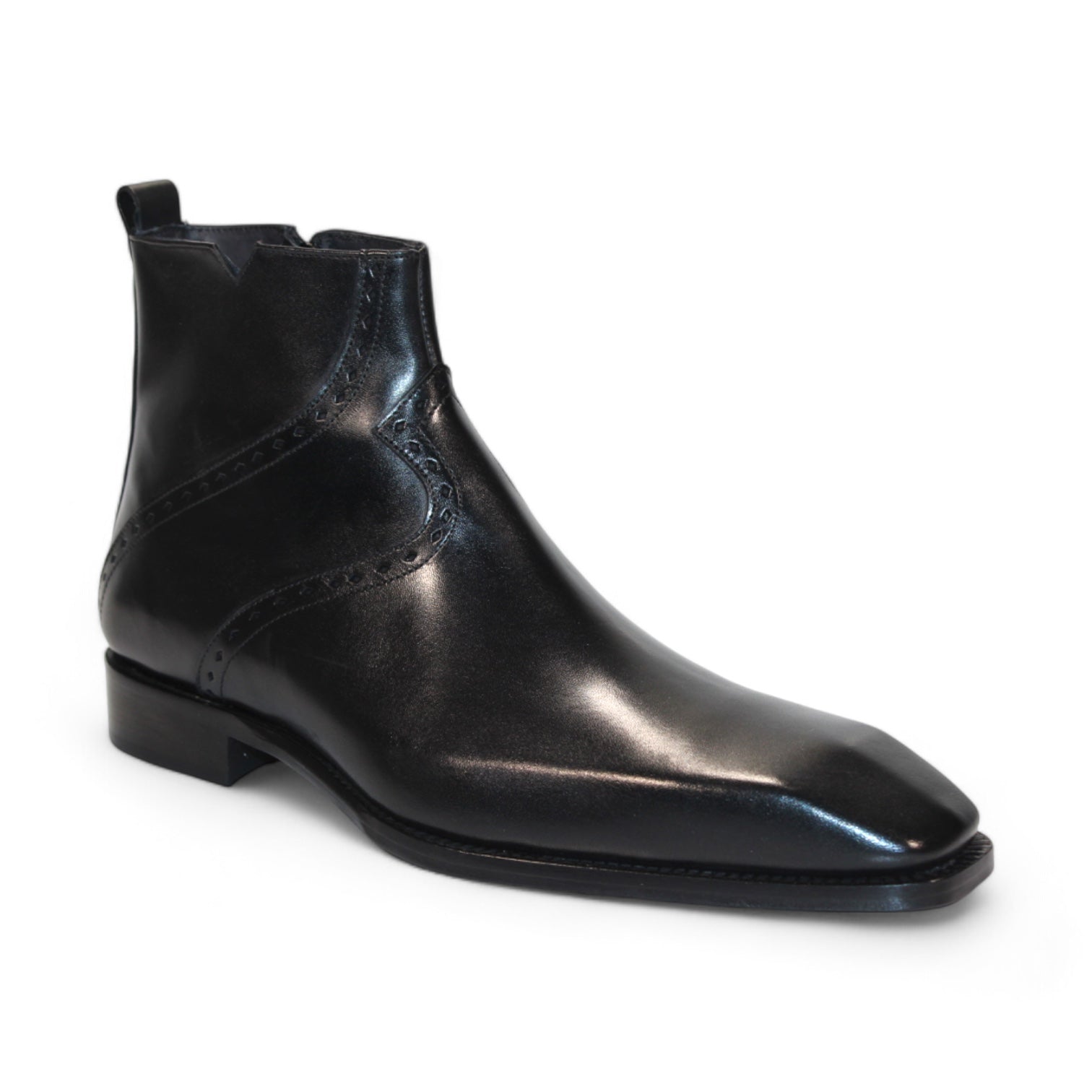 Duca Di Matiste Pedaso Men's Dress Shoes - Premium Black Leather Formal Shoes for Business, Wedding & Special Occasions