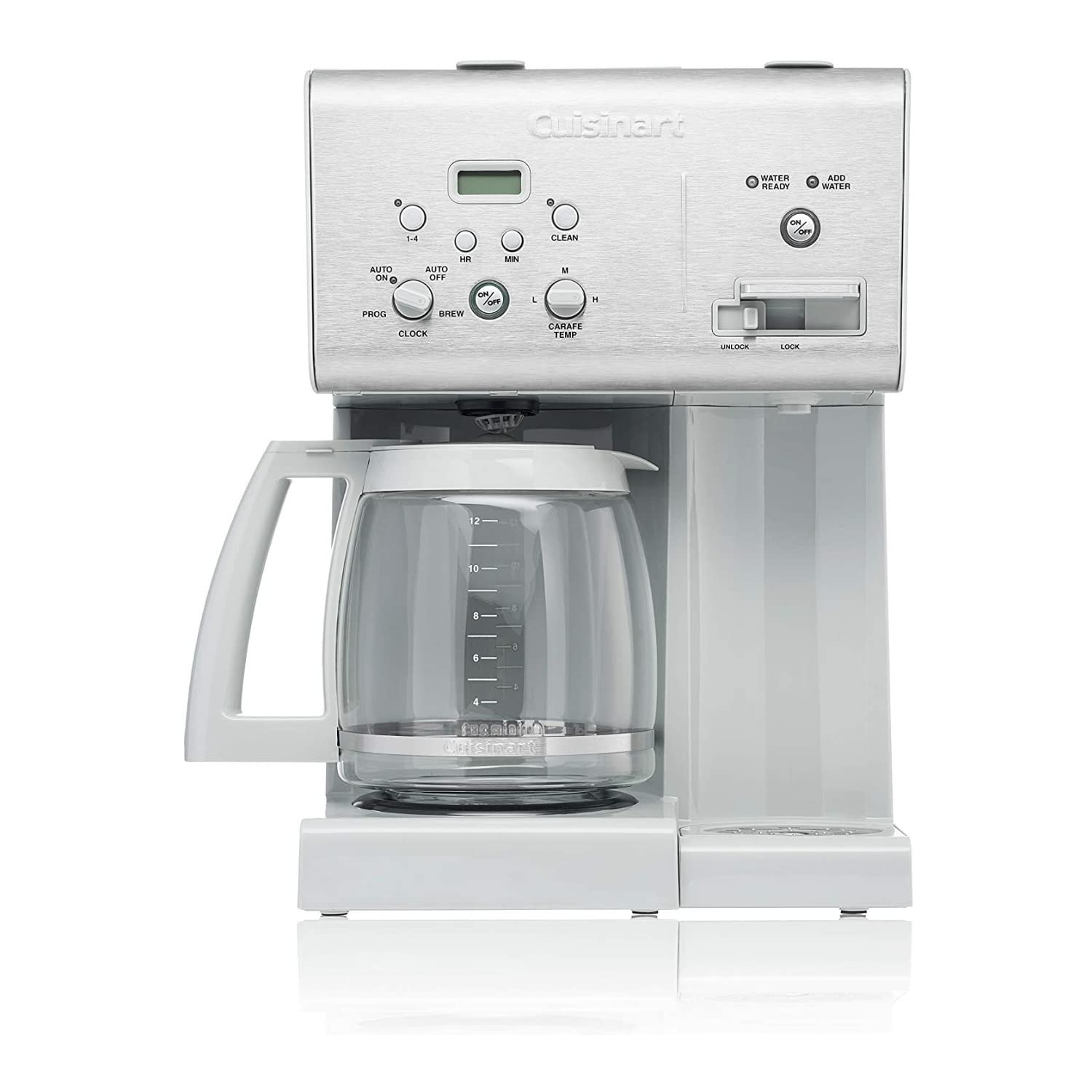 Cuisinart CHW-12CGR 12-Cup Programmable Coffee Maker with Hot Water System - Light Grey | Perfect for Home, Office & Entertaining | Fast Brewing & Convenient Hot Water Dispenser