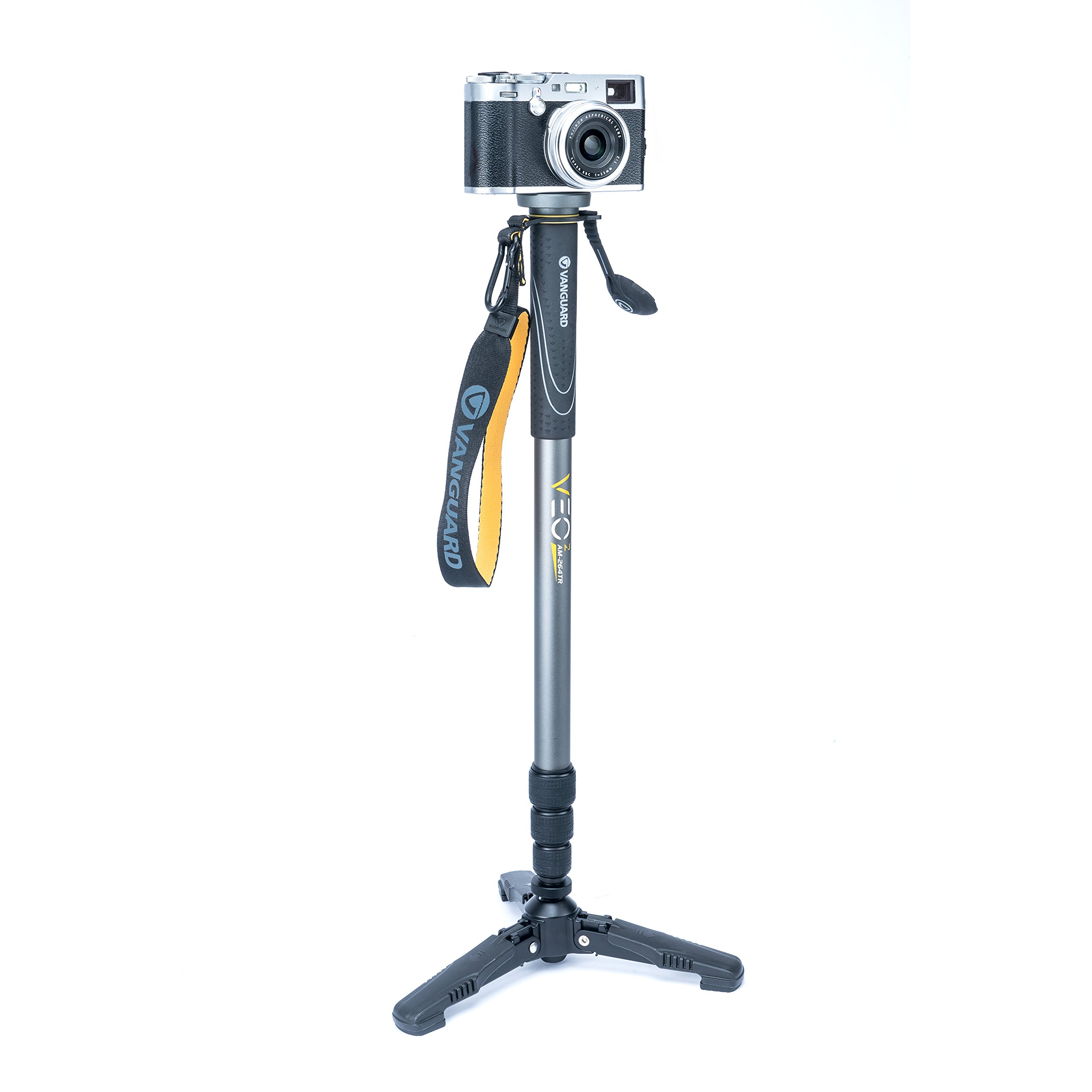 Vanguard VEO 2 AM-264TR Aluminum Monopod with Tri-Stand - Lightweight & Adjustable Camera Support for Travel, Sports & Wildlife Photography (Gray)