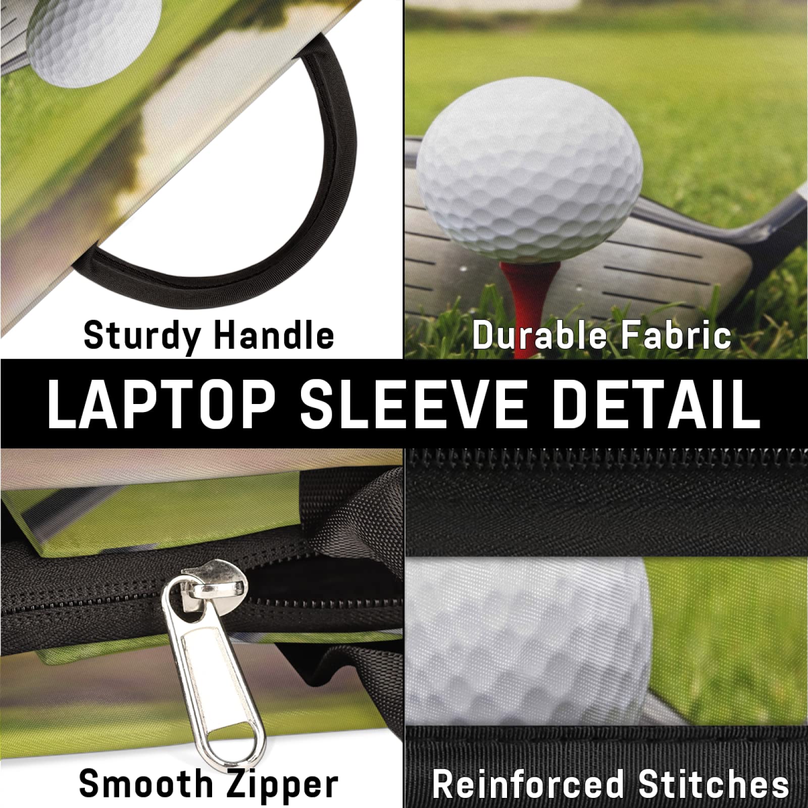 Premium 12/13 Inch Golf-Themed Laptop Sleeve Case - Slim Protective Cover with Handle for MacBook & Notebook Computers - Ideal for Golf Enthusiasts, Office Work, Travel & Business Meetings