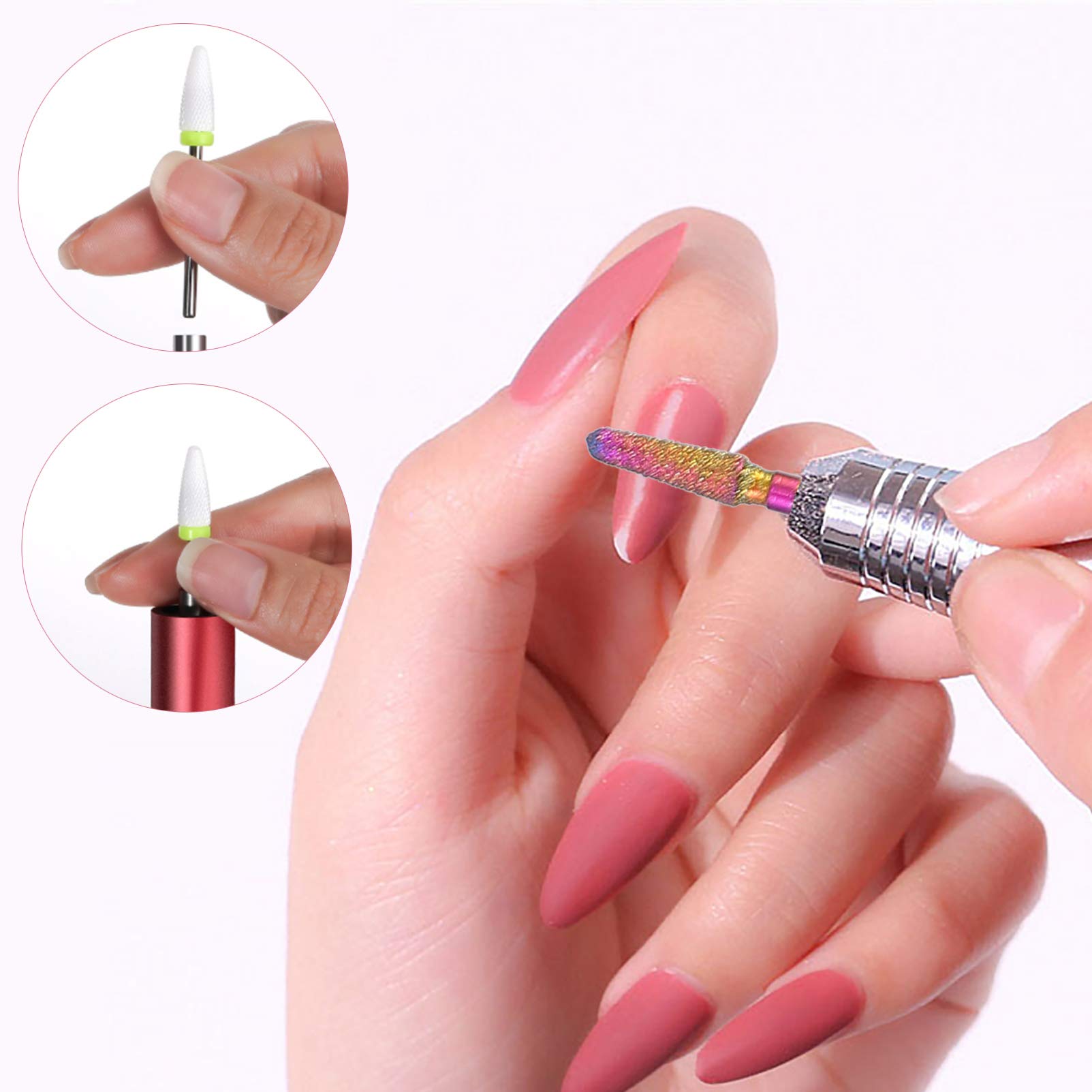 Minkissy Electric Nail Drill Kit with Diamond Tip Bits - Professional Manicure Tool Set for Nail Polish, Filing & Grinding | Portable Nail Care for Home & Salon Use