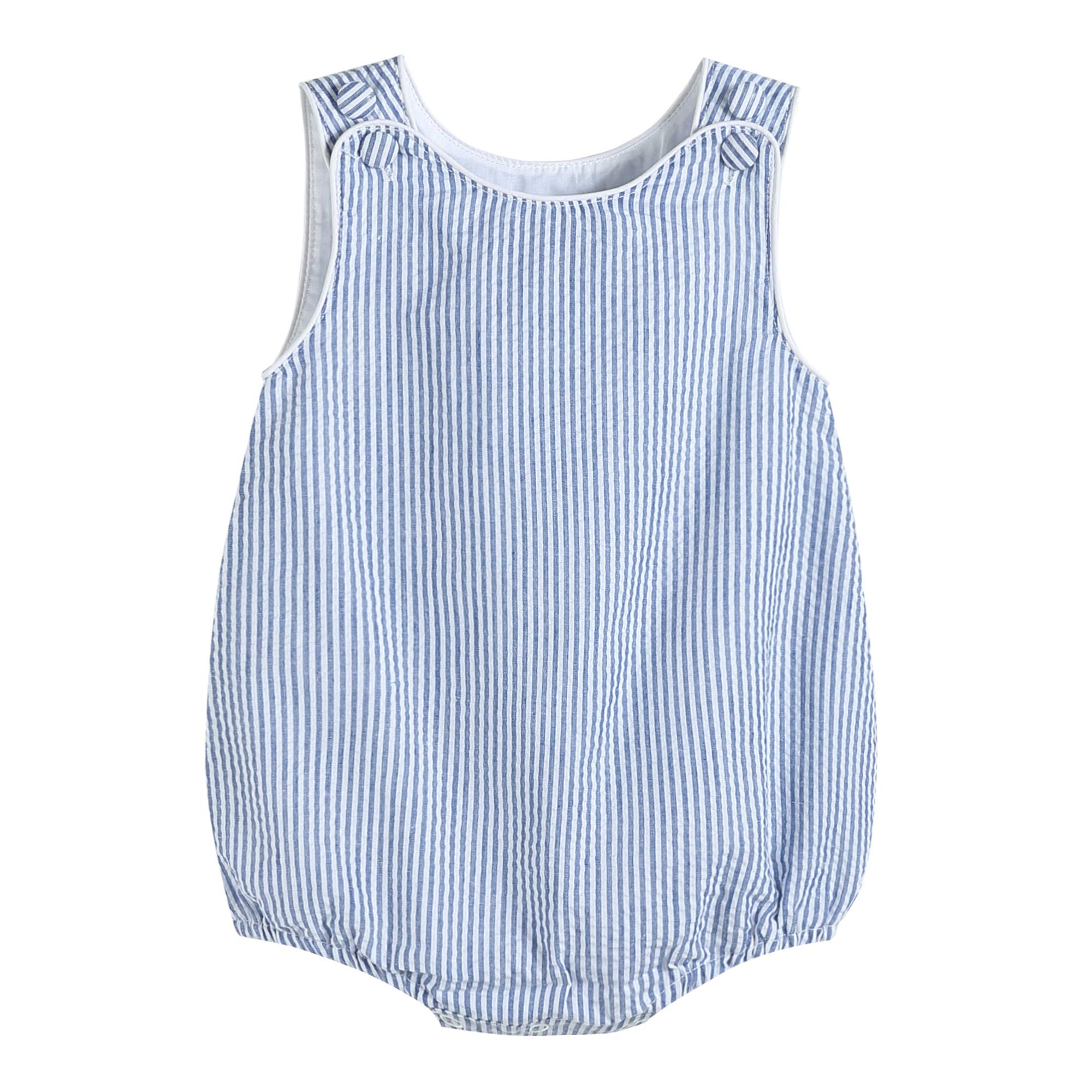 Lil Cactus Baby & Toddler Boys Girls Seersucker Gingham Bubble Romper - Soft Cotton One-Piece Outfit for Summer Playdates, Beach Trips & Photo Shoots