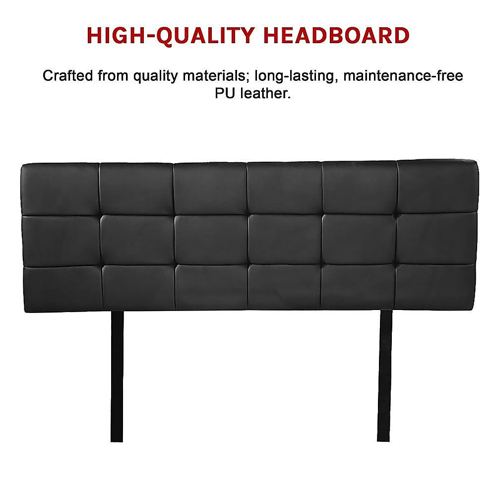 Double Size Deluxe Headboard Bedhead in Black - Elegant Bedroom Upgrade for Modern Homes & Guest Rooms