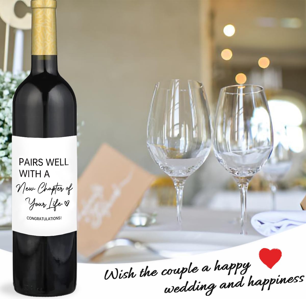 24Pcs Wine Bottle Labels - Perfect for New Beginnings, Engagement, Retirement, Housewarming & Divorce Gifts - Funny & Personalized Wine Stickers for Women & Men - Great for Parties, Celebrations & Special Occasions