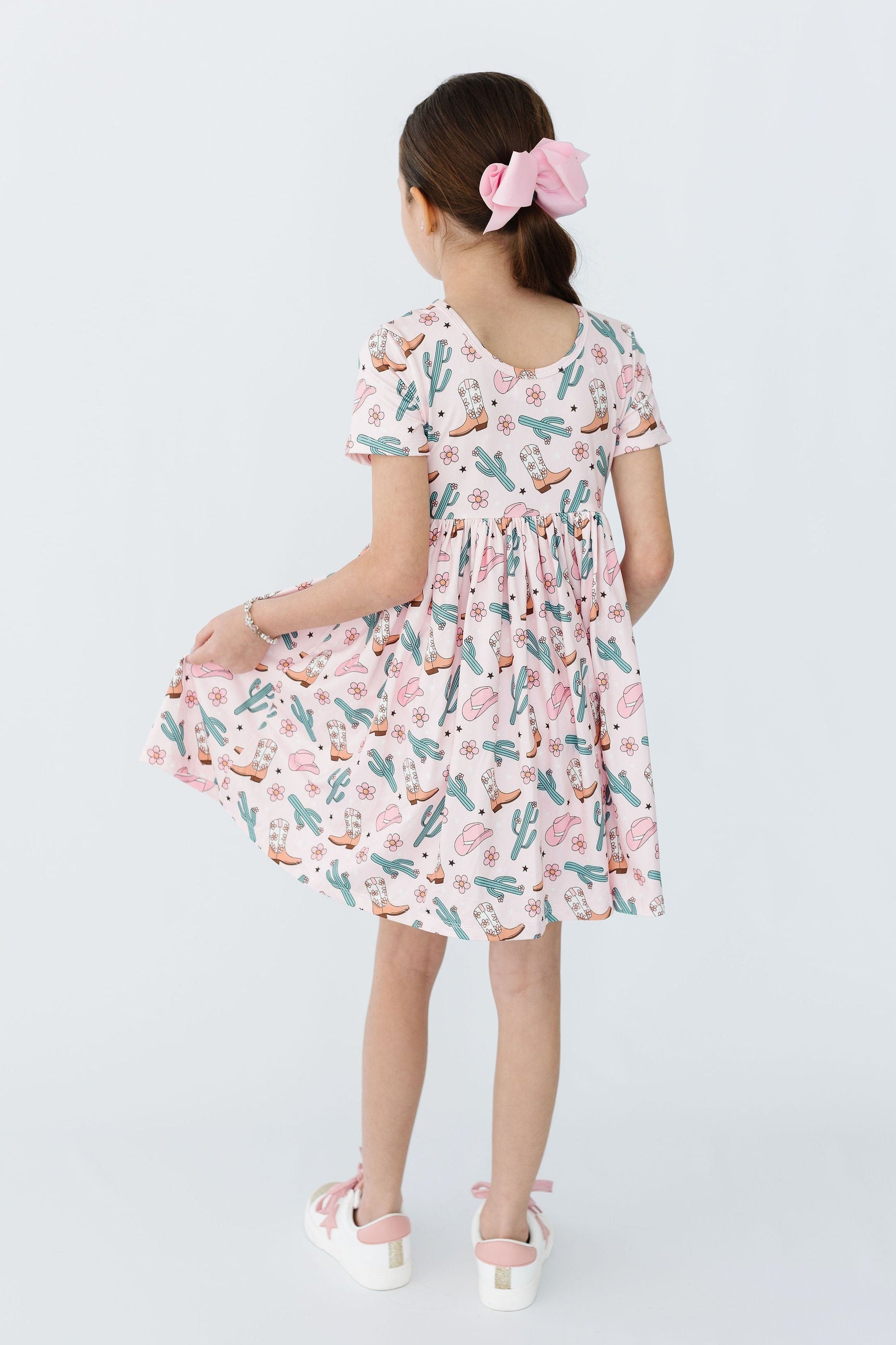Cactus Cowgirl Short Sleeve Pocket Twirl Dress - Western Summer Dress for Women, Perfect for Country Music Festivals & Outdoor Adventures