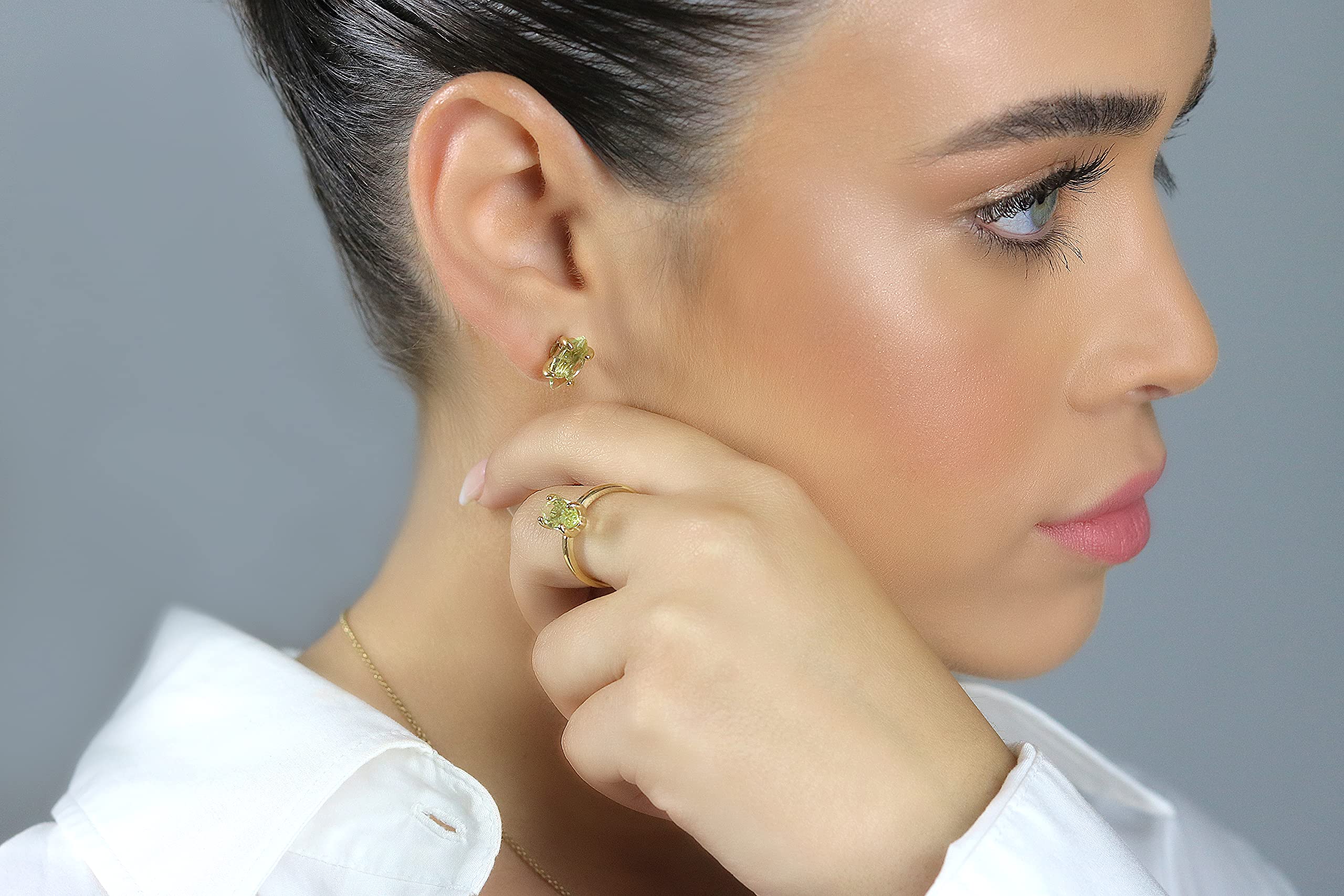 Lemon Quartz Anemone Ring - 14K Gold Custom Engagement Ring, Promise Ring, Fashion Jewelry - Handmade Elegant Ring with Gift Box for Anniversary, Wedding, Valentine's Day Gift