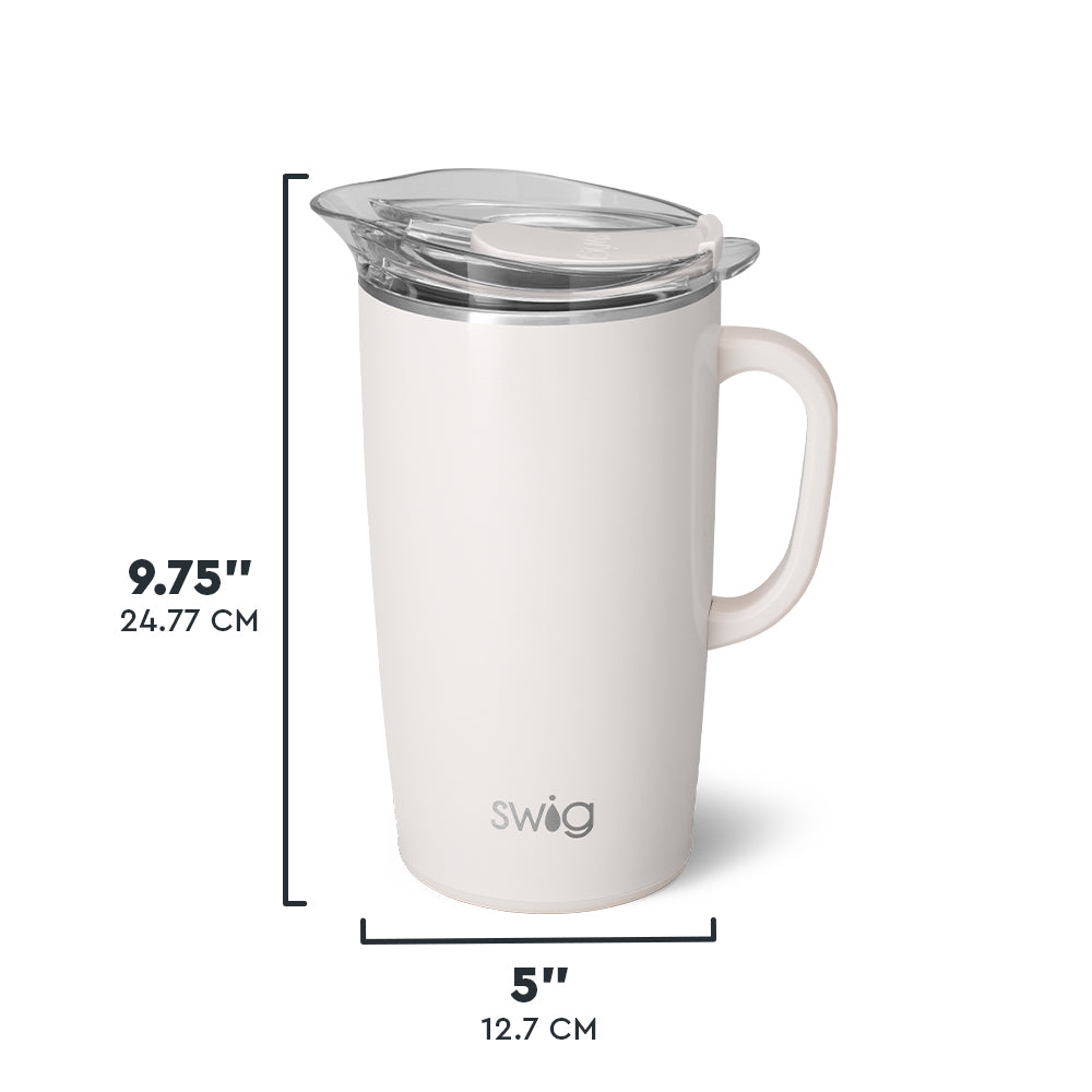 64oz Shimmer Pearl Party Pitcher - Elegant Glass Beverage Dispenser for Weddings, Cocktails & Home Entertaining
