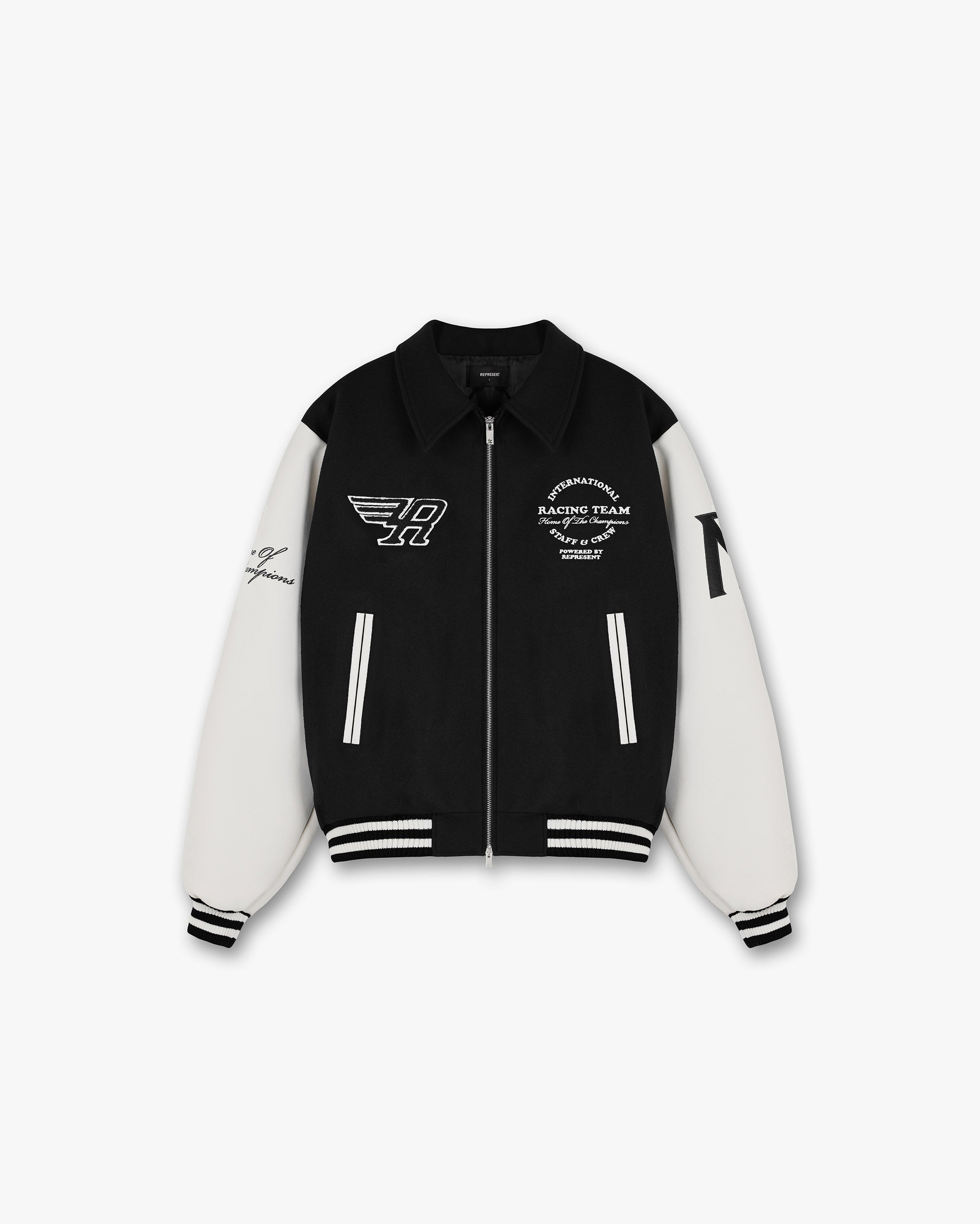 Racing Team Varsity Jacket - Black | Men's & Women's Stylish Baseball Jacket for Sports, Casual Wear & Street Fashion