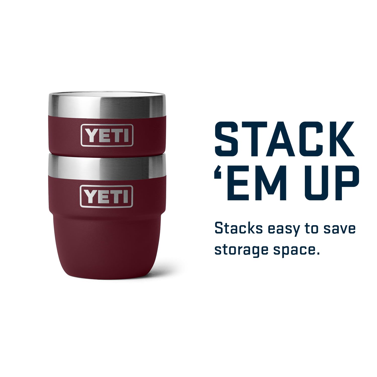 YETI Rambler 4 oz Stackable Stainless Steel Vacuum Insulated Espresso Coffee Cups - 2 Pack | Perfect for Camping, Office & Travel | Keeps Drinks Hot or Cold