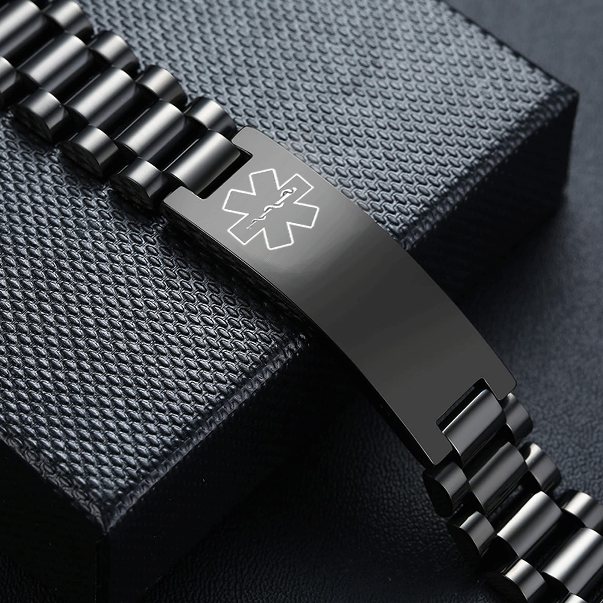 Medical Alert ID Bracelet for Men & Women - Adjustable Stainless Steel Emergency Medical Bracelet - Perfect for Seniors, Diabetics & Allergy Sufferers