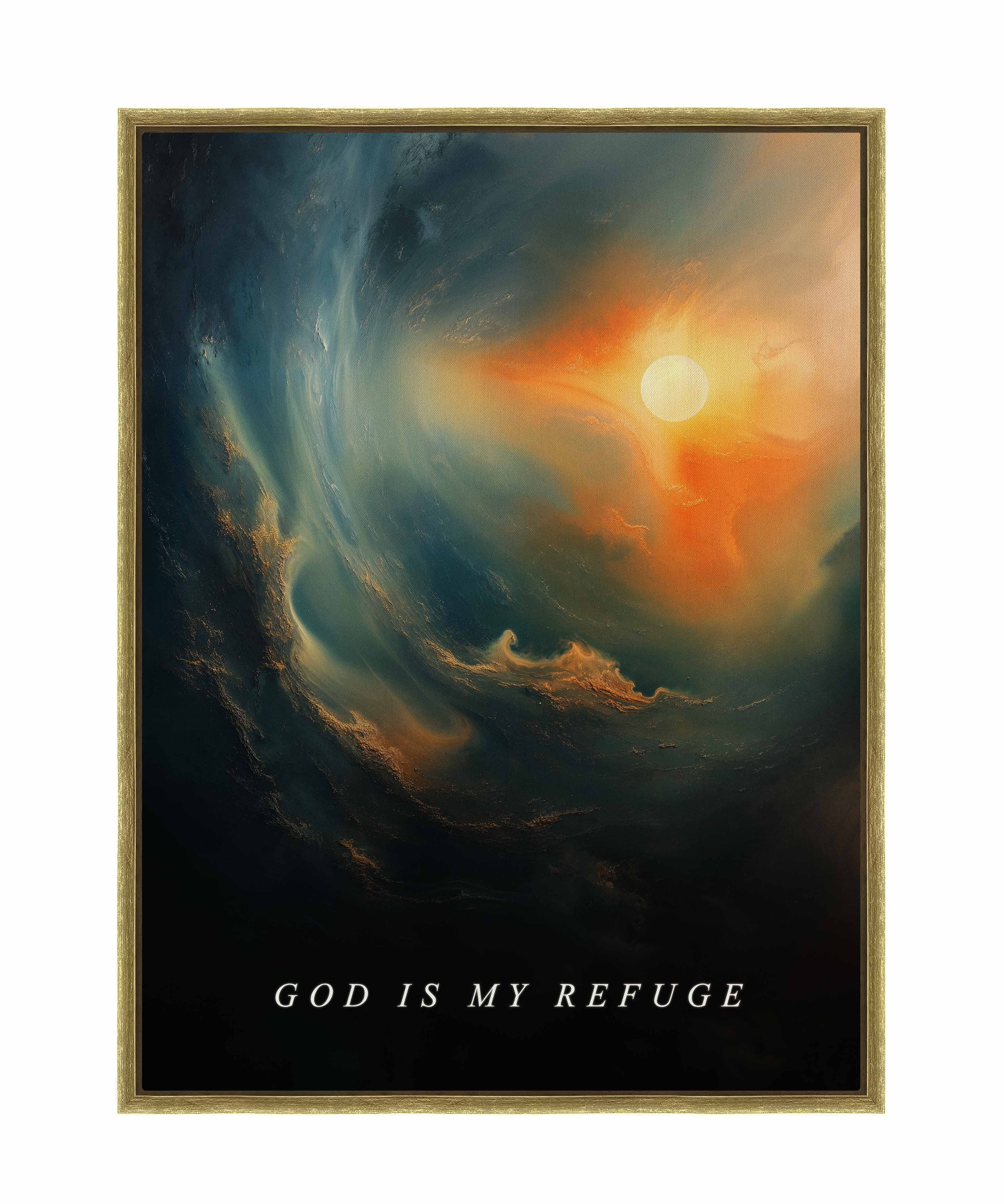 God is My Refuge - Inspirational Gallery Wrapped Canvas Wall Art for Home Decor, Office & Church - Perfect for Living Room, Bedroom & Prayer Space