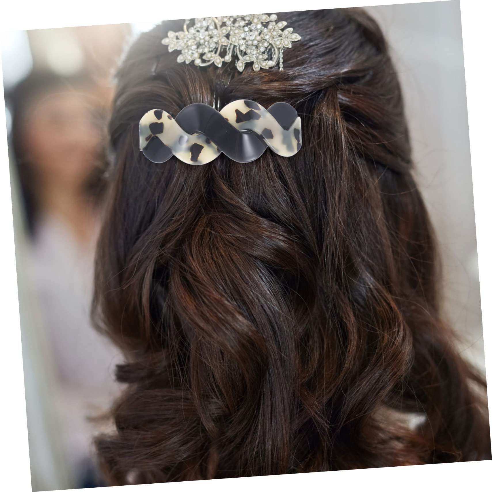 FOMIYES 2-Pack Acrylic Hair Barrettes for Women - Ponytail Cuff Clips for Thick & Thin Hair - Elegant Hair Styling Accessories for Work, Party & Everyday Wear