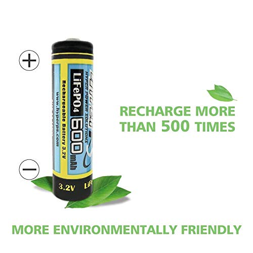 3.2V AA 600mAh Rechargeable Batteries 2-Pack - for Solar Lights, Electric Toothbrushes, Shavers & Flashlights | Long-Lasting Power for Home, Outdoor & Emergency Use