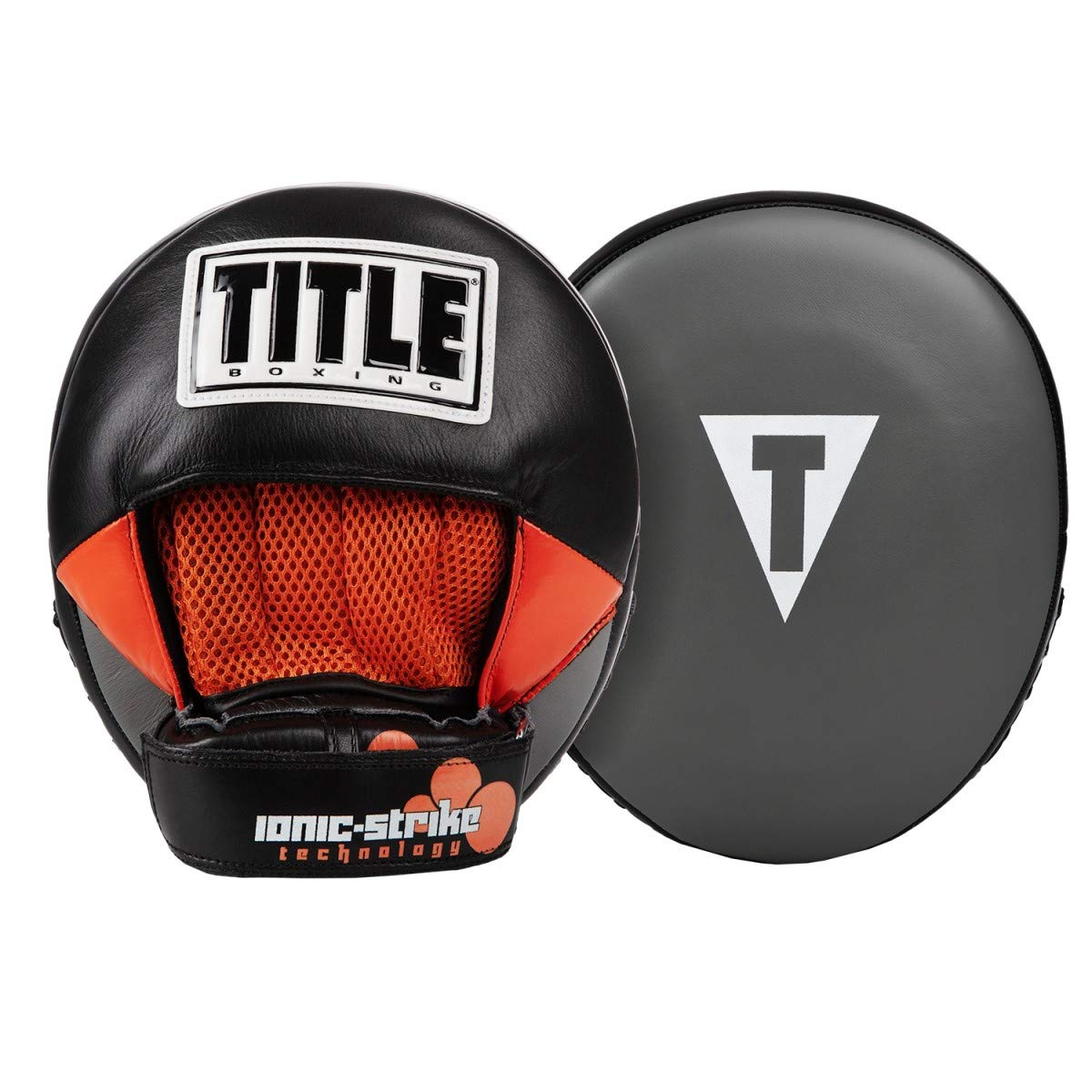 TITLE Boxing Ionic Strike Punch Mitts - Grey/Orange Training Pads for Boxing, Muay Thai, MMA & Kickboxing | Focus Mitts & Punching Pads for Combat Sports Training | Perfect for Gym, Home Workouts & Martial Arts Practice