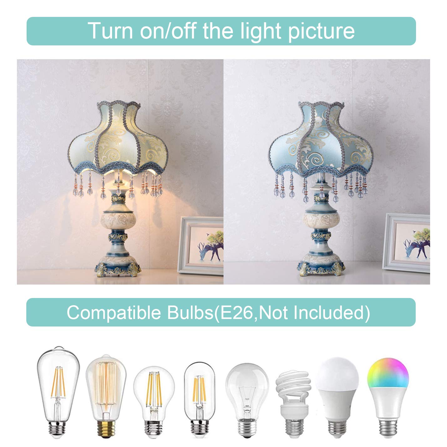 Victorian Style Table Lamp with Fabric Shade - European Inspired E27 Desk Lamp for Living Room & Office, Retro Eye-Caring Resin Bedside Lighting | Perfect for Reading Nooks, Home Decor & Workspace Ambiance