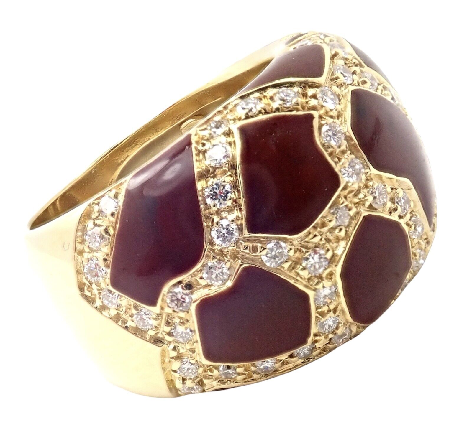 Authentic Roberto Coin 18k Yellow Gold Giraffe Enamel Diamond Ring - Perfect for Elegant Occasions, Anniversary Gifts & Luxury Jewelry Collections