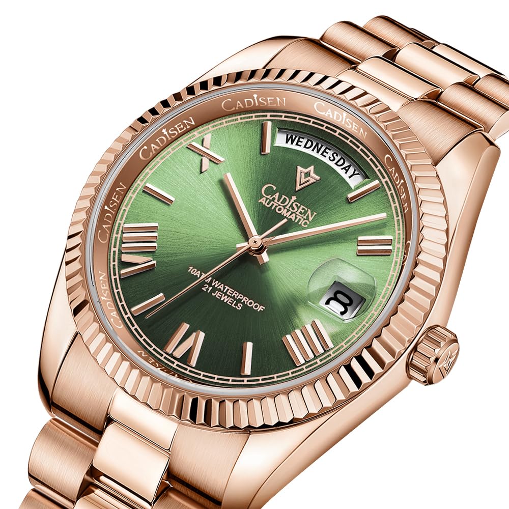 CADISEN Men's Automatic Mechanical Watch with MIYOTA 8285 Movement, Sapphire Crystal, Waterproof - Perfect for Business, Casual Wear & Outdoor Activities