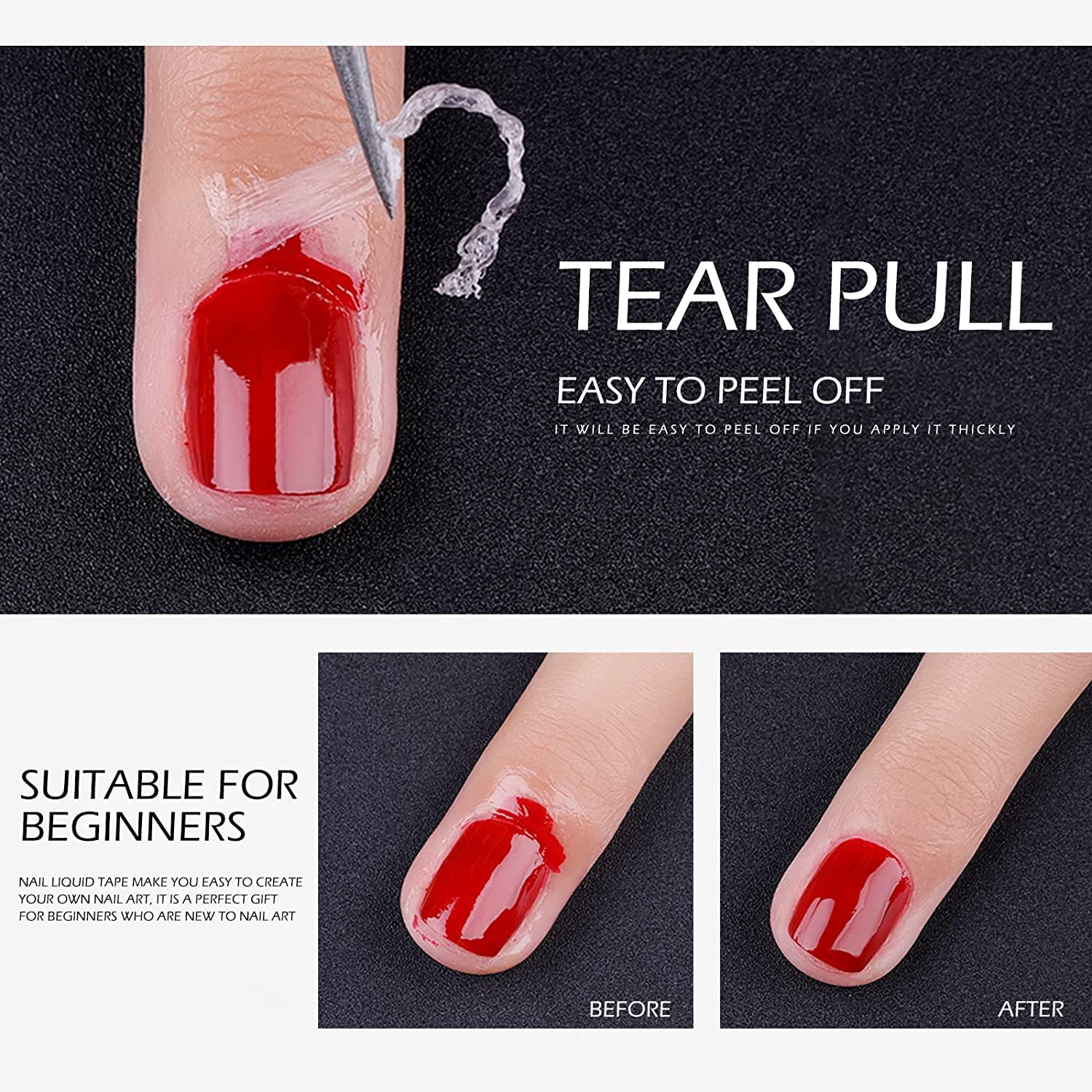 D.B.Z.® 12ml Nail Peel Off Liquid Tape Set – Latex Cuticle Guard & Skin Barrier for Gel Manicure, Includes 2 Free Wooden Cuticle Sticks | Perfect for Nail Art, Polish Protection & DIY Manicures at Home