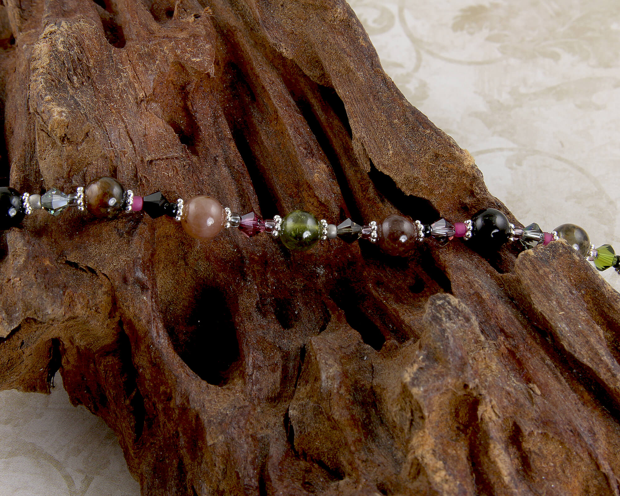 Pink Tourmaline Gemstone Bracelet for Women - Sterling Silver Adjustable Healing Crystal Jewelry - Perfect for Meditation, Yoga & Spiritual Gifts