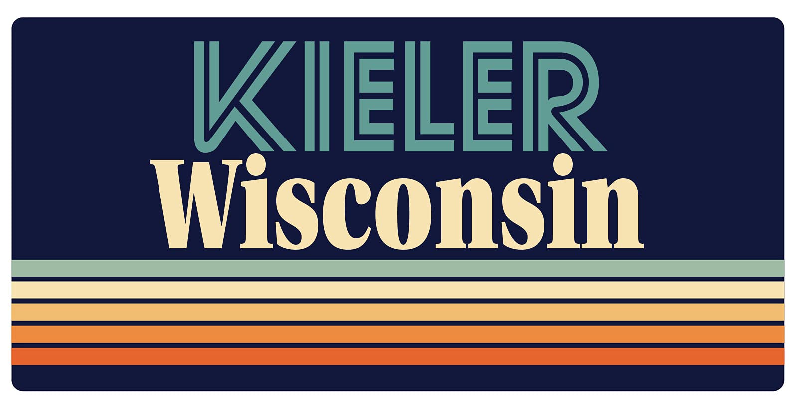 Kieler Wisconsin 5 x 2.5-Inch Retro Fridge Magnet - Vintage Style Decorative Refrigerator Magnet for Home, Office & Dorm Room Decor