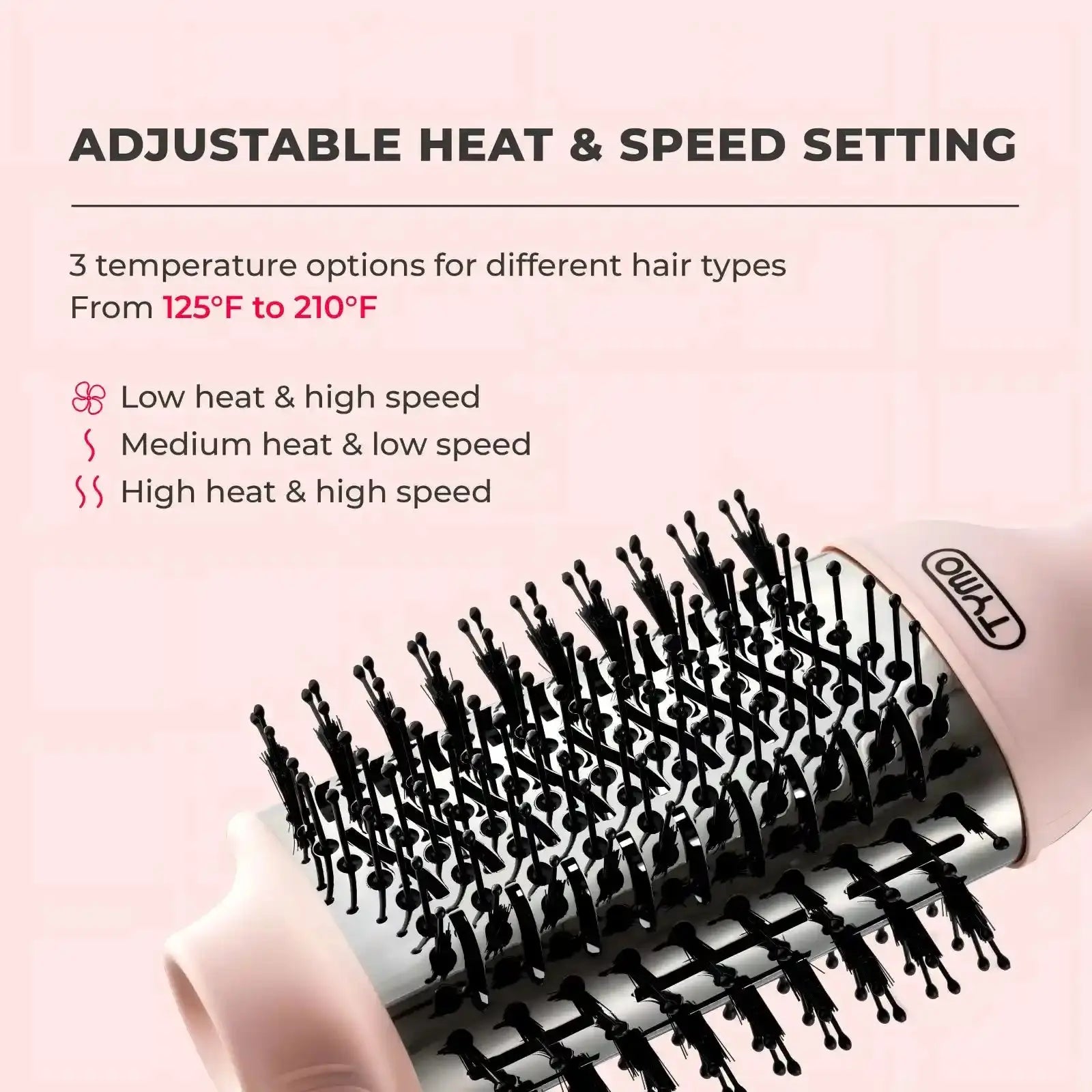 TYMO Volumizer Hair Styler in Pink - Professional Hair Volume Booster for Salon-Quality Blowouts (U.S. & Canada Only) | Perfect for Home Styling, Special Occasions & Daily Volume Boost