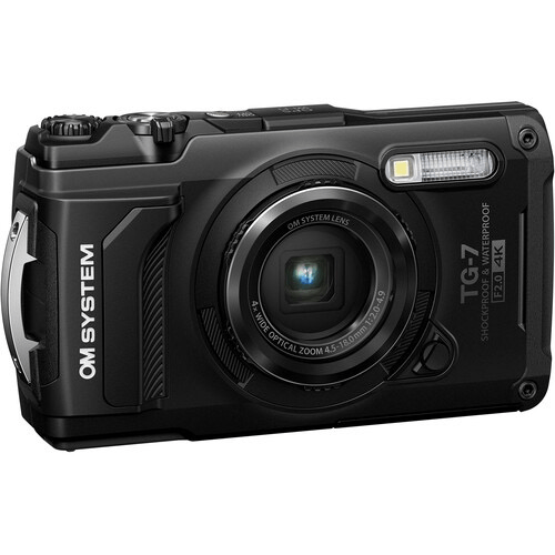 OM SYSTEM Tough TG-7 Waterproof Digital Camera (Black) - 50MP, 4K Video, Macro Mode - Perfect for Underwater Photography, Hiking & Outdoor Adventures