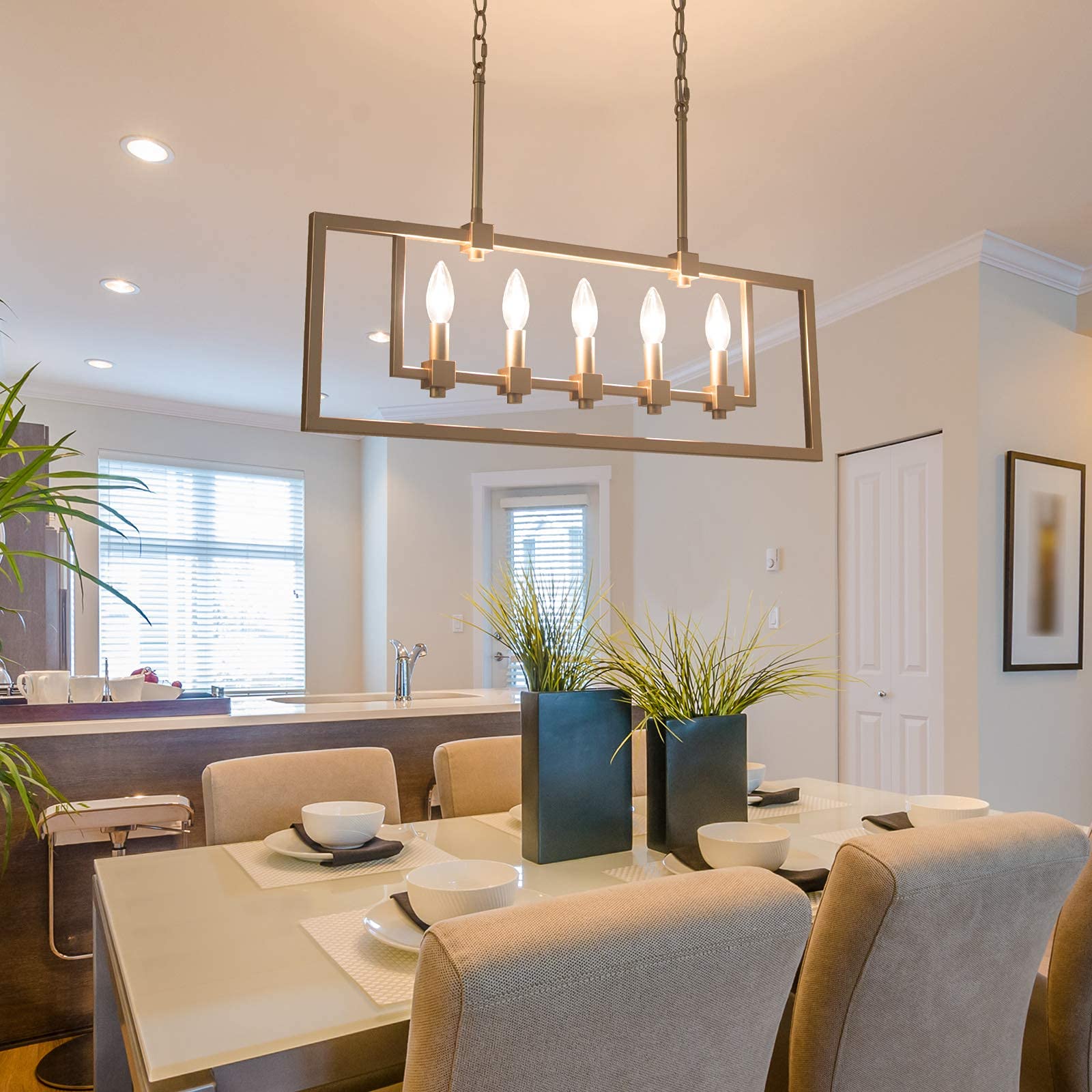 Modern 5-Light Gold Chandelier - 28