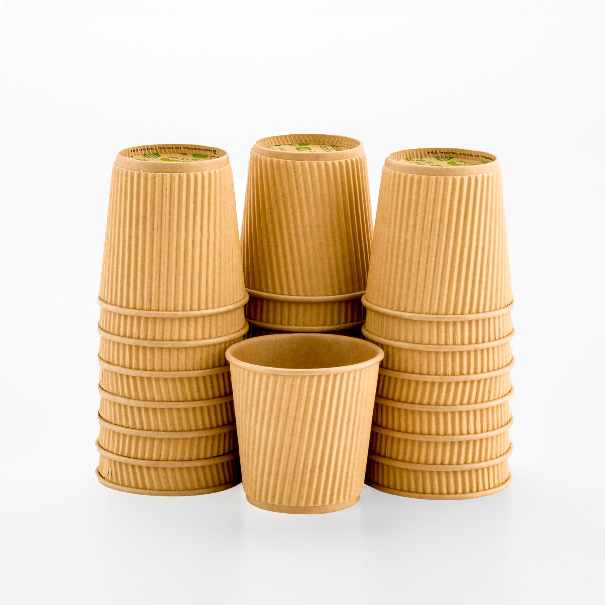 Eco-Friendly 4 oz Kraft Paper Coffee Cups with Ripple Wall - 2.5