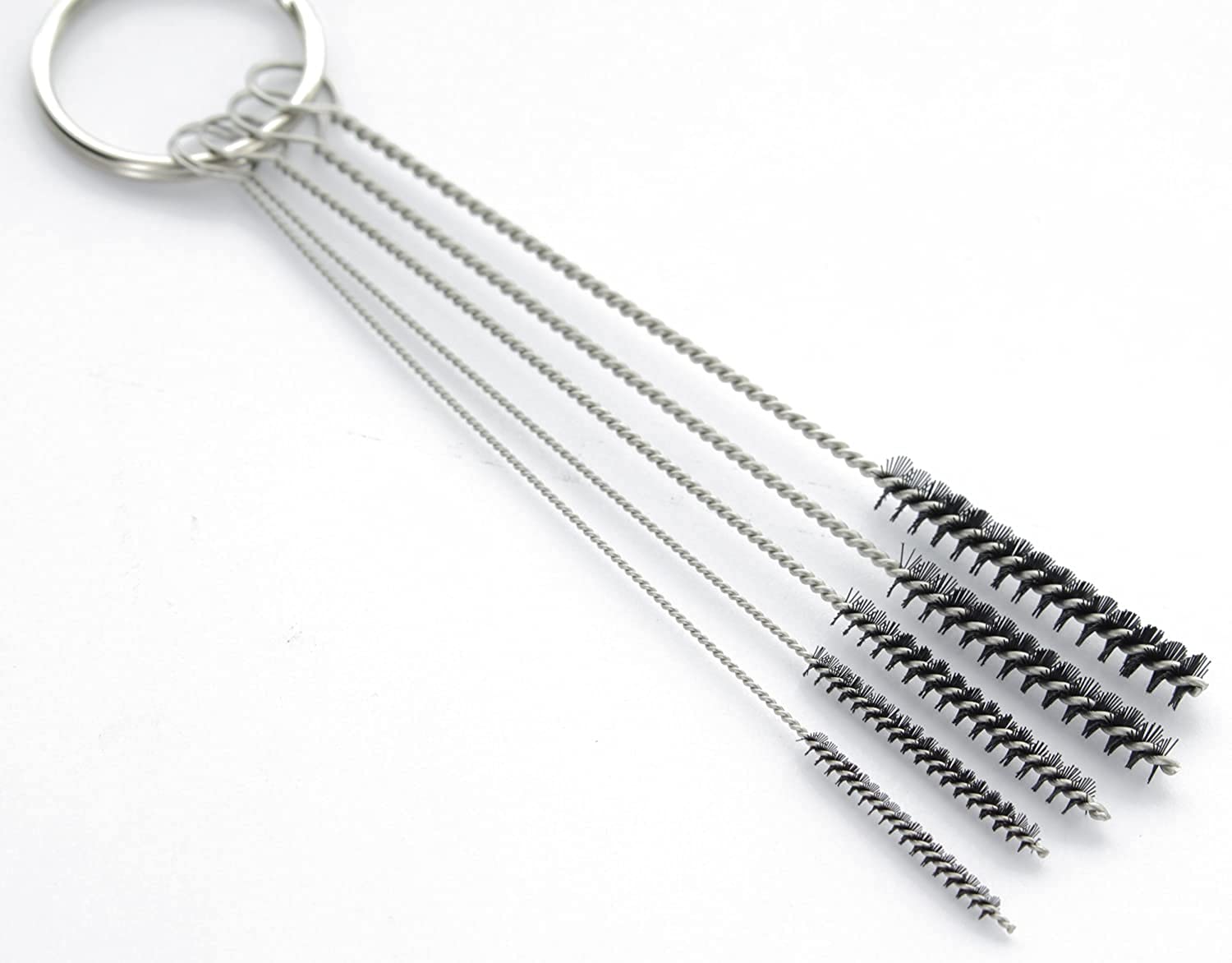 8 Inch Nylon Tube Cleaning Brush Set - 5 Piece Small Size Kit with Flexible Handles for Deep Cleaning | Perfect for Bottles, Straws, Pipes, Keyboards, Glass, Guns & Detailing | Heavy Duty Durable Brushes for Home, Kitchen, Office & Workshop Use
