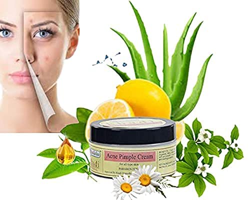 Khadi Rishikesh Ayurvedic Face Cream for Acne & Pimple Reduction - Fades Acne Marks, Dark Spots & Brightens Skin | Day & Night Use | All Skin Types | Unisex 50gm with Free Keychain | Perfect for Daily Skincare Routine & Travel