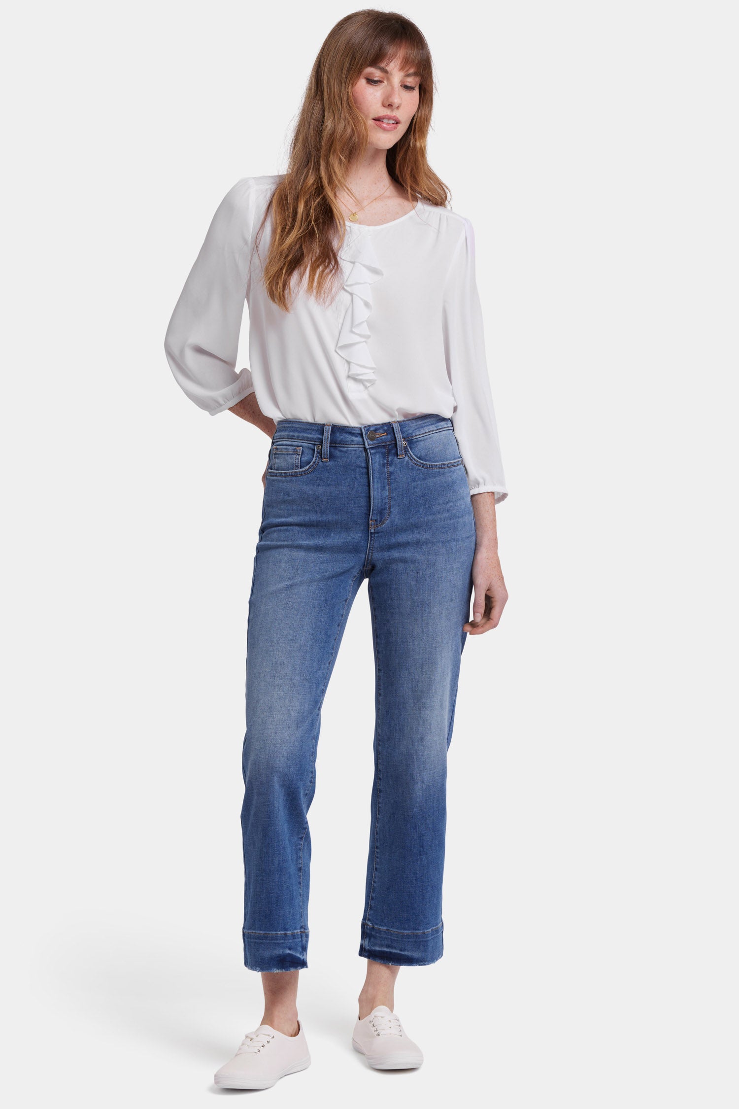 Bailey Relaxed Straight Ankle Jeans for Women - Comfortable Stretch Denim Pants with Bilbao Crest | Perfect for Casual Wear, Office & Everyday Outfits