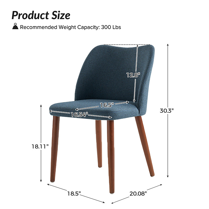 Mid Century Modern Upholstered Dining Chairs - Diana Collection | Stylish Upholstered Side Chairs for Kitchen, Dining Room & Office | Comfortable & Elegant Seating Solution