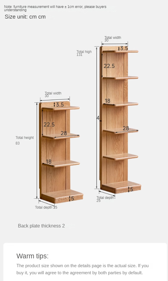Premium Oak Solid Wood Multi-Layer Storage Shelf - Organize Books, Toys, and Home Decor - Perfect for Living Room, Bedroom, and Office Organization