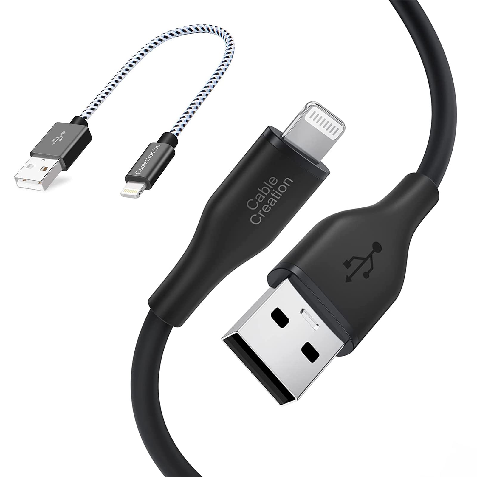 CableCreation iPhone Charger Cable Bundle - 0.5FT Lightning Cable for iPhone 14/13/12/11/X/8/7 - Fast Charging & Data Sync - Perfect for Travel, Car, Home & Office Use