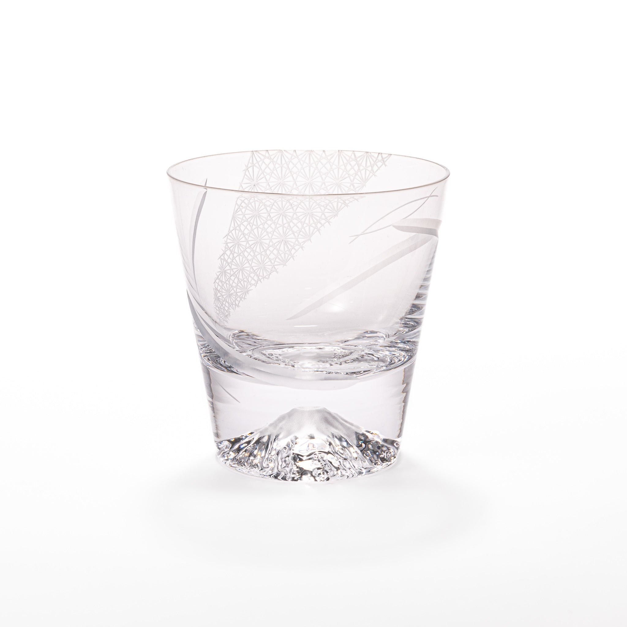 Tajima Mount Fuji Rocks Glass - Japanese Whiskey Tumbler with Breeze Design - Perfect for Scotch, Bourbon & Cocktail Drinking at Home Bar or Gift Giving
