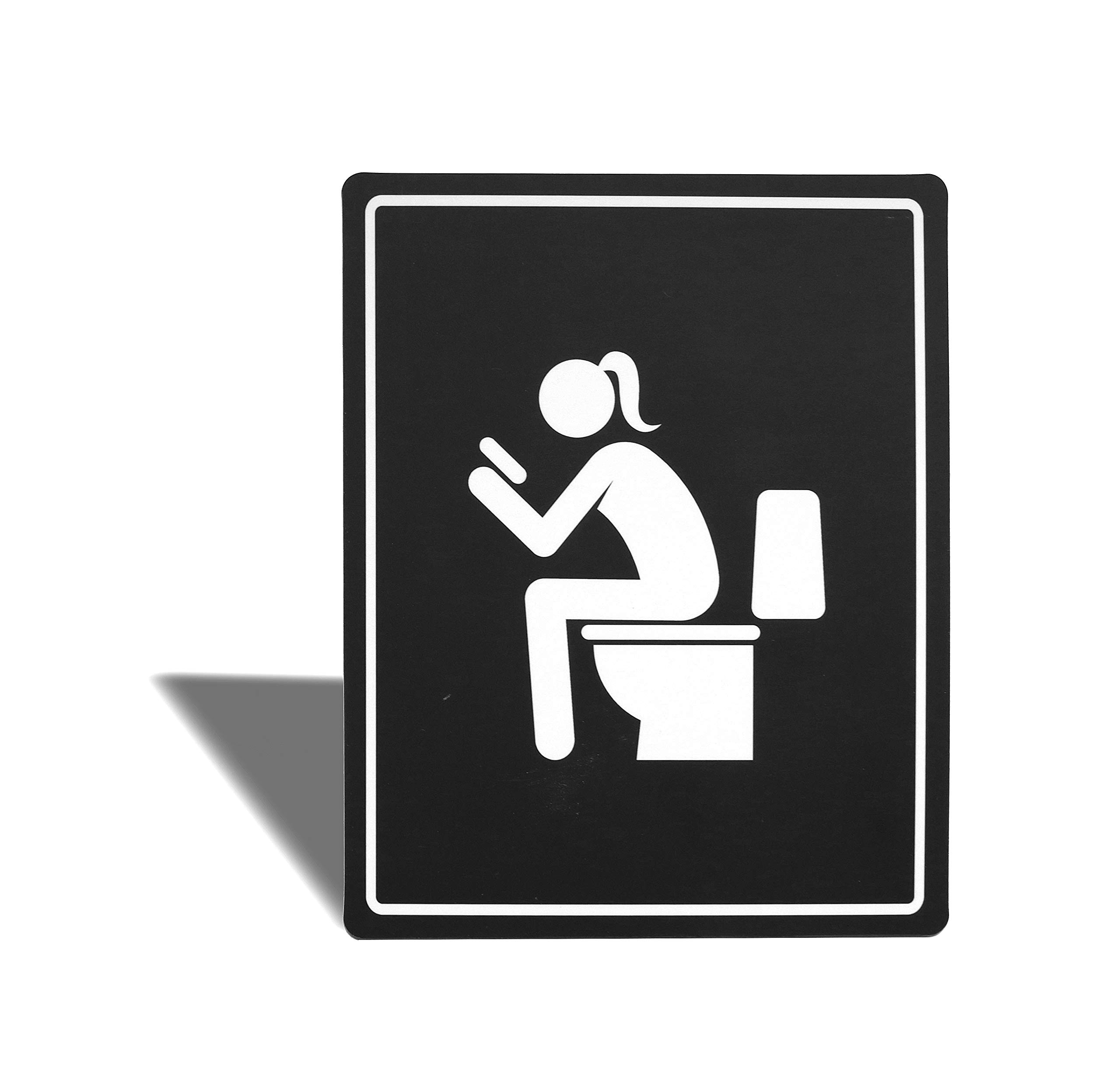 Funny Toilet Signs - Double Sided Adhesive (5.3x6.7